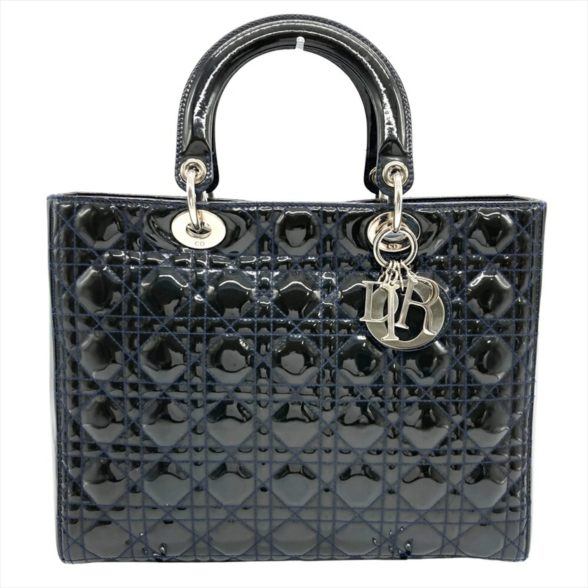 Lady Dior Bag Cannage Quilt Patent Large