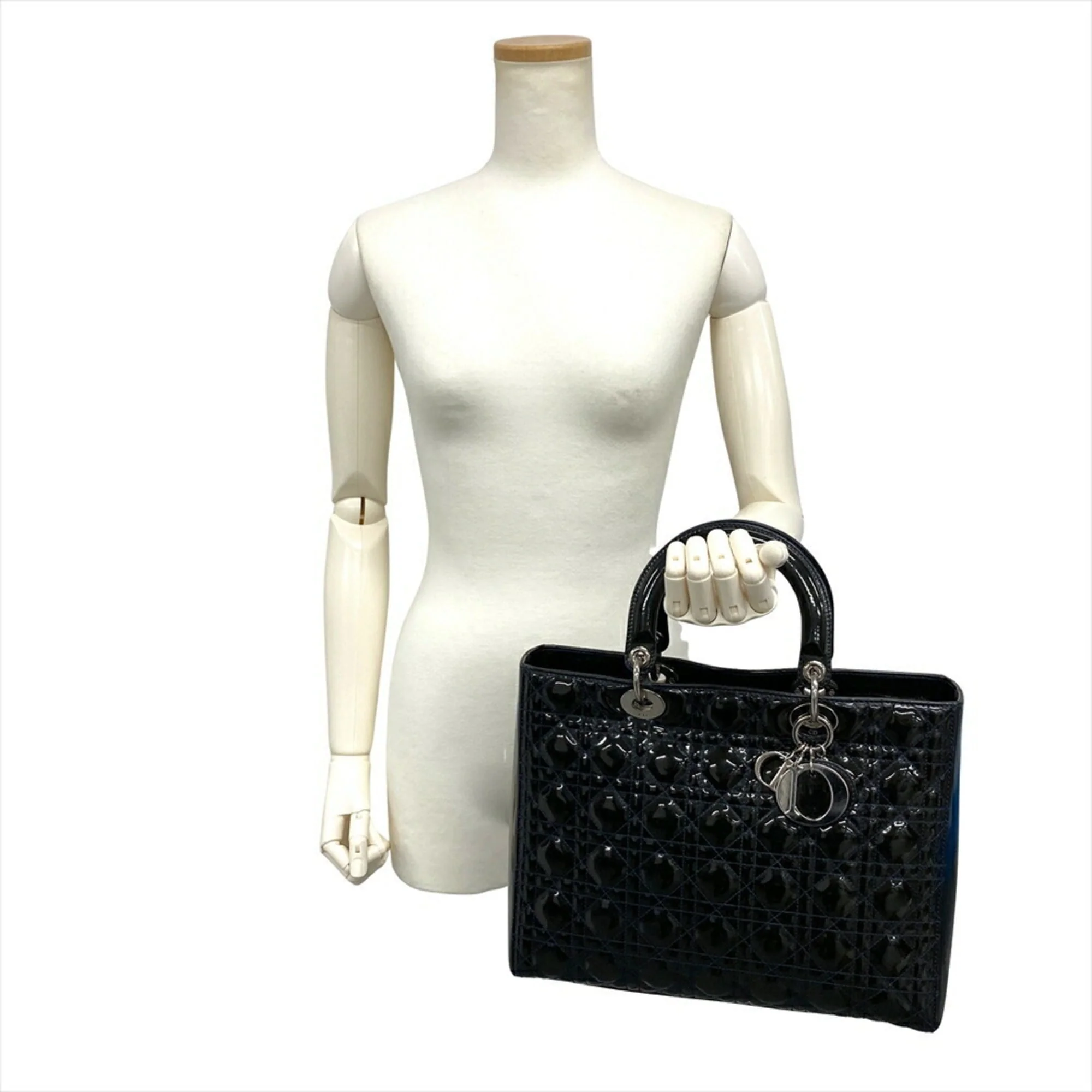 Lady Dior Bag Cannage Quilt Patent Large - Image 3