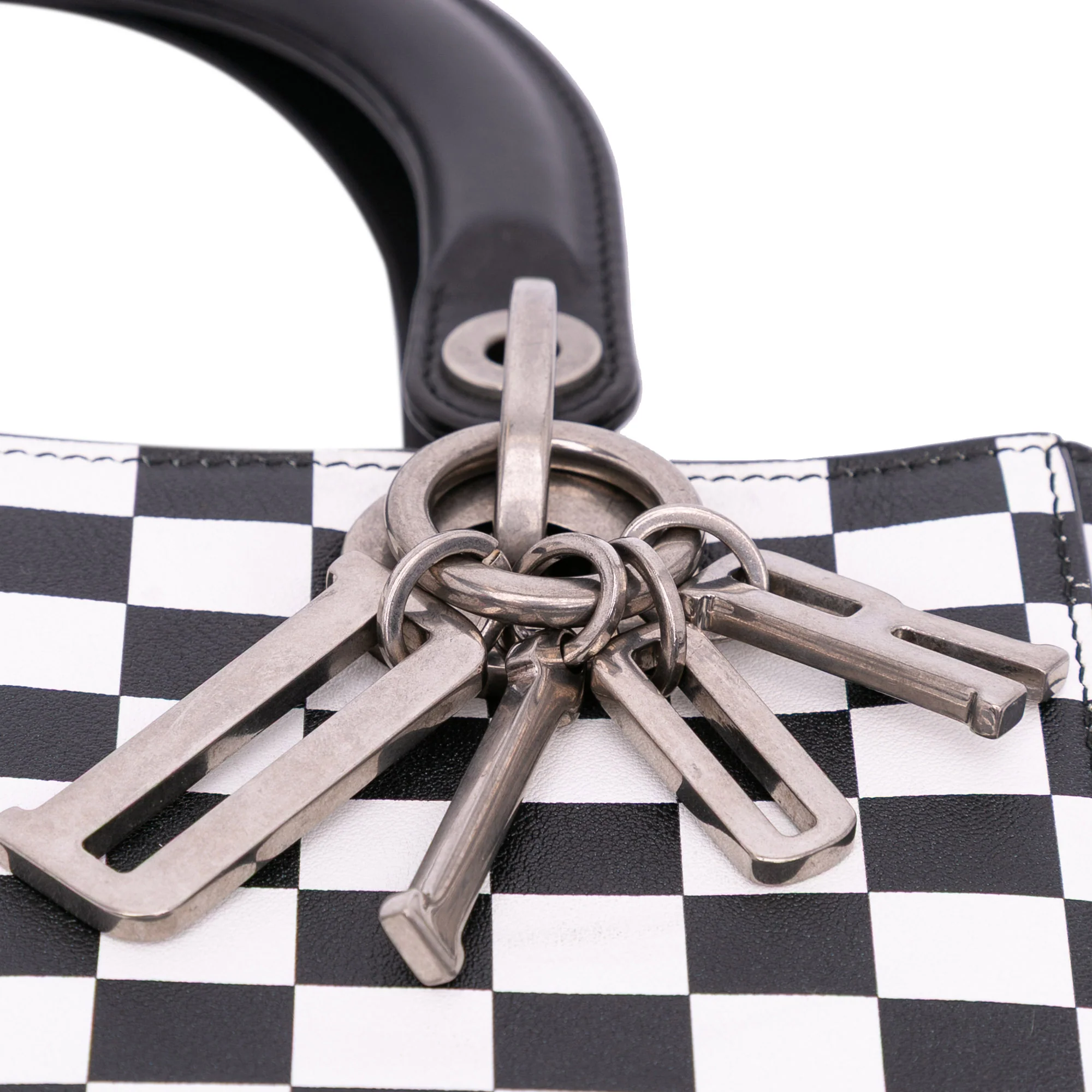 Lady Dior Bag Check Print Leather Medium - Image 7