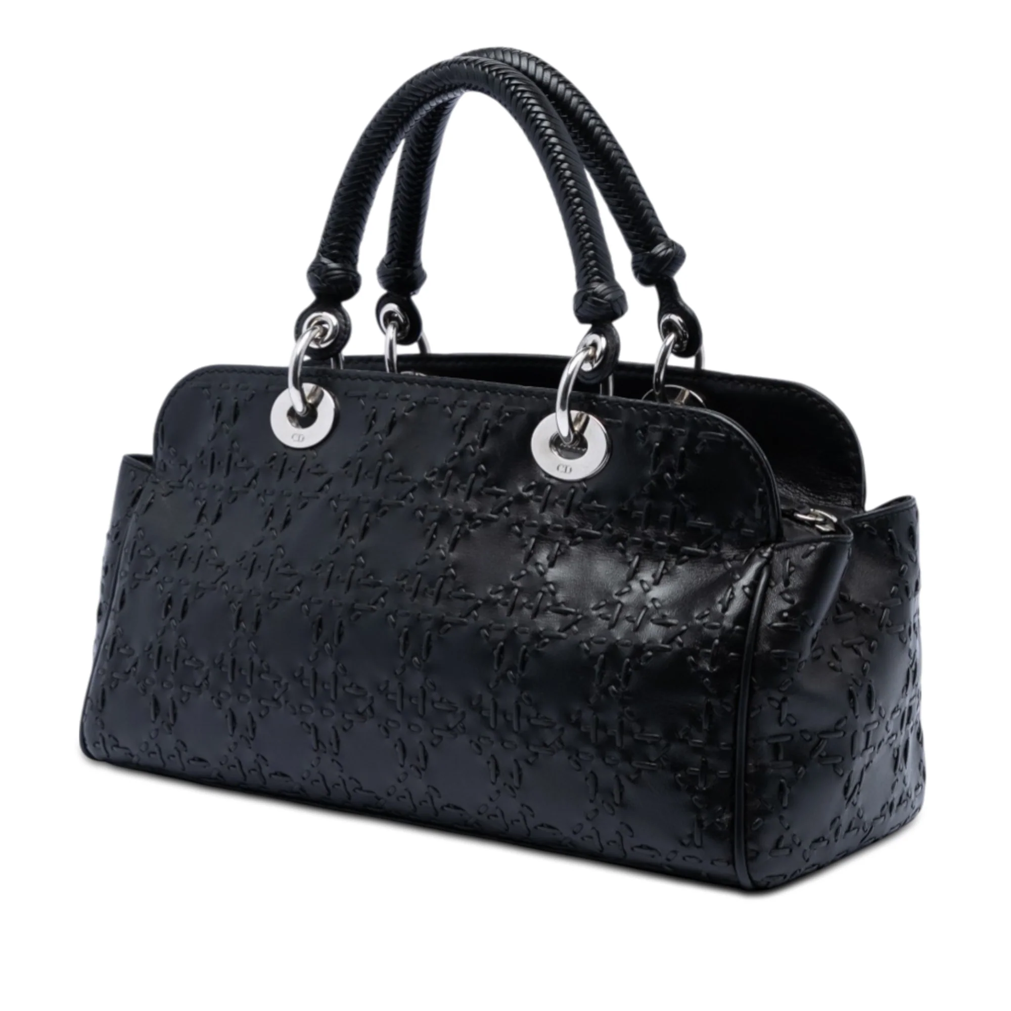 Lady Dior Bag Crystal Embellished Cannage Quilt Satin Medium - Image 2