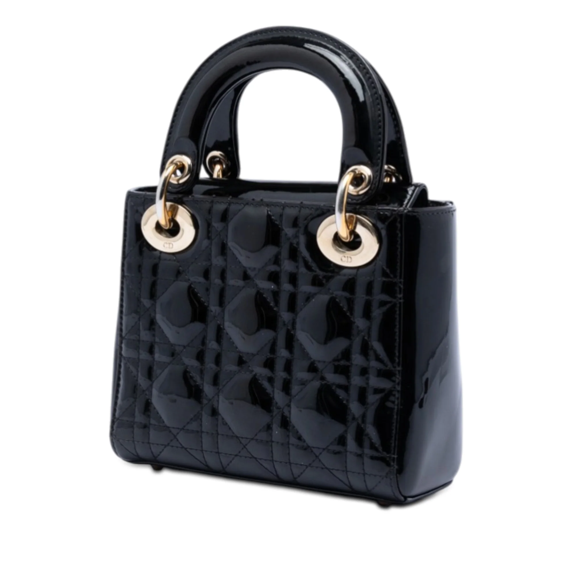 Lady Dior Chain Bag Cannage Quilt Patent Mini - Image 2