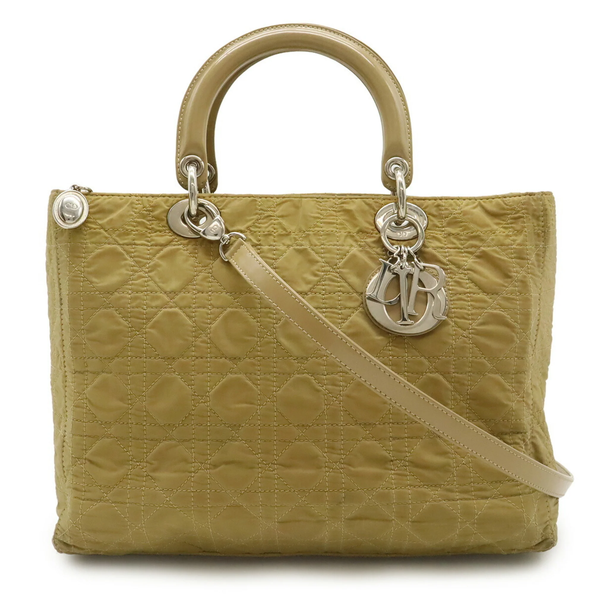 Vintage Lady Dior Bag Cannage Quilt Nylon Large - Image 2