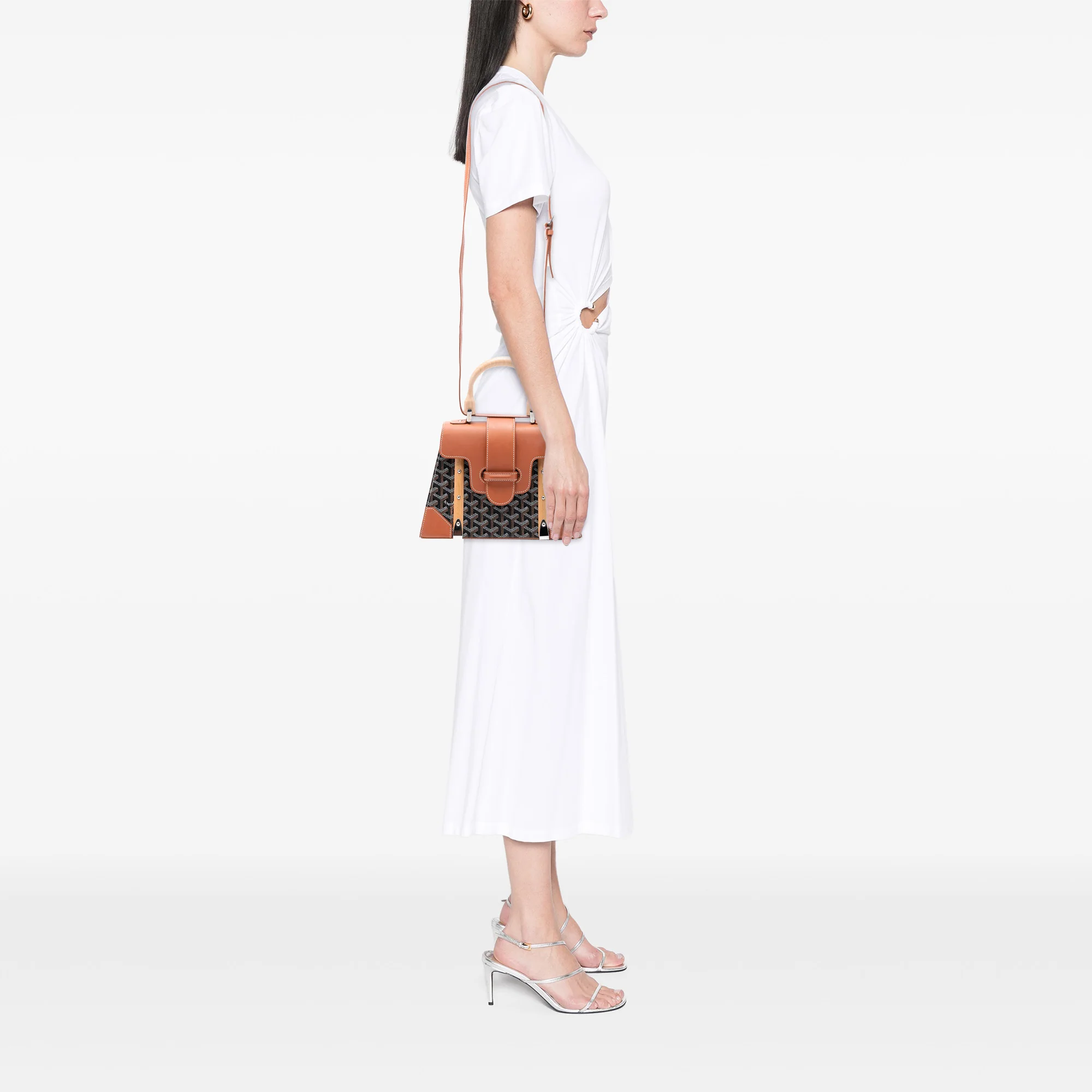 Saigon Top Handle Bag Coated Canvas with Leather PM - Image 7