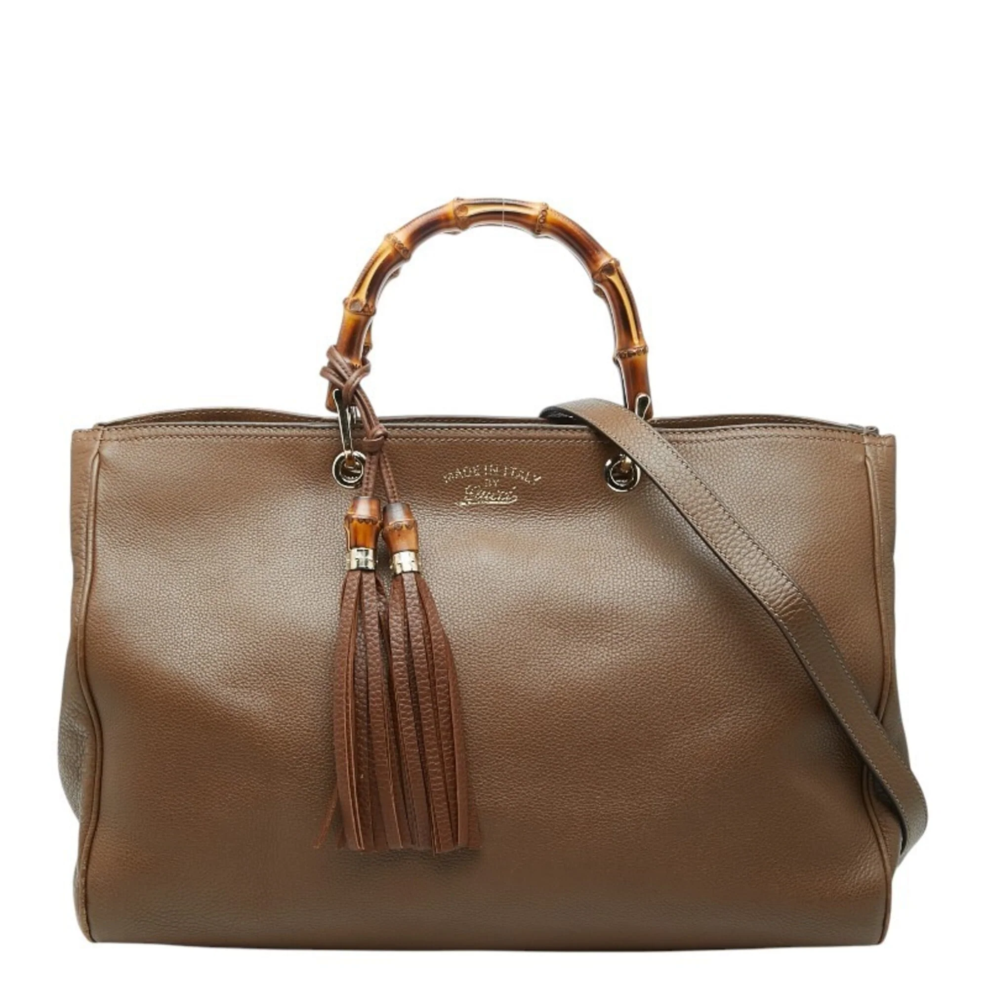 Bamboo Shopper Tote Leather Large