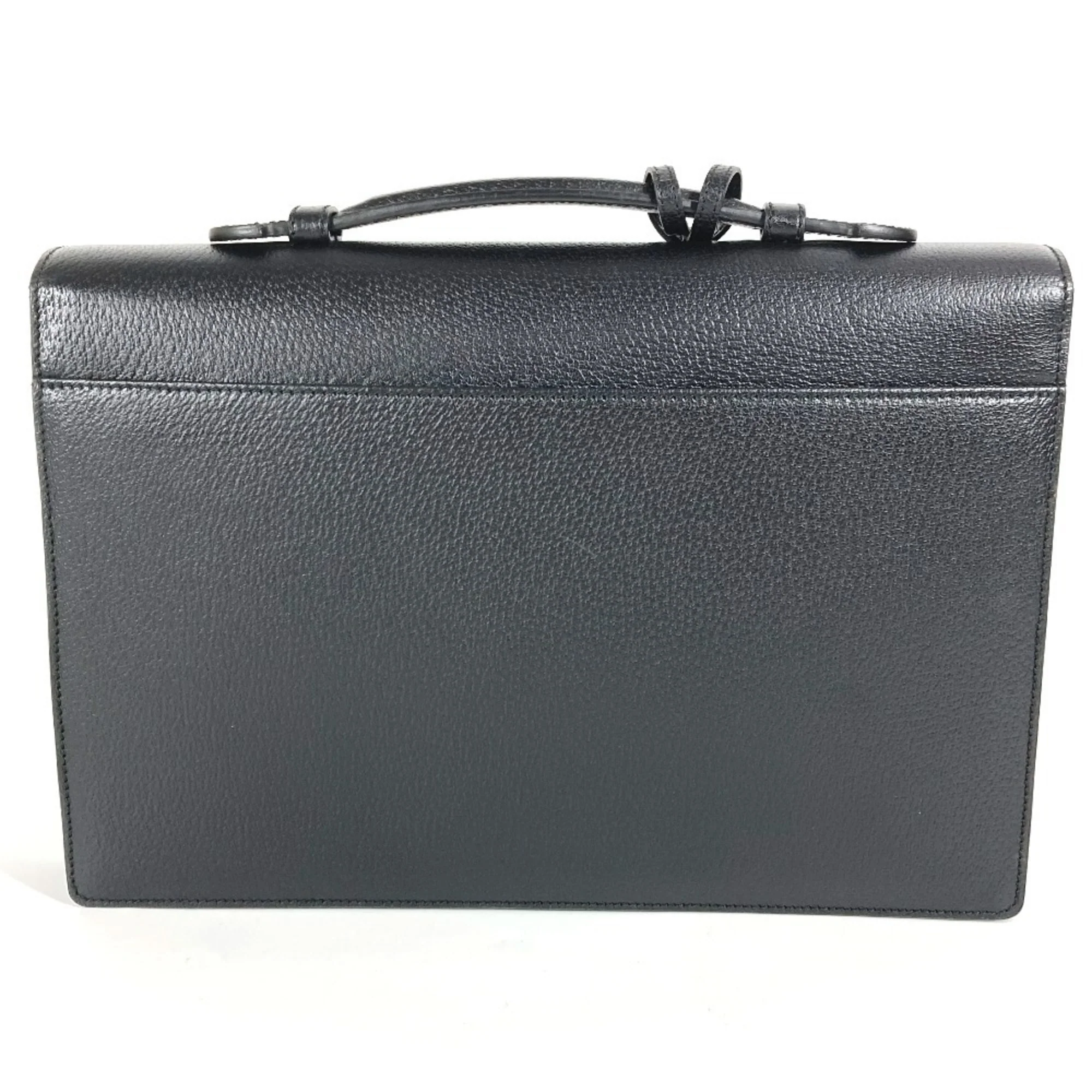 Buckle Flap Briefcase Leather Medium - Image 2