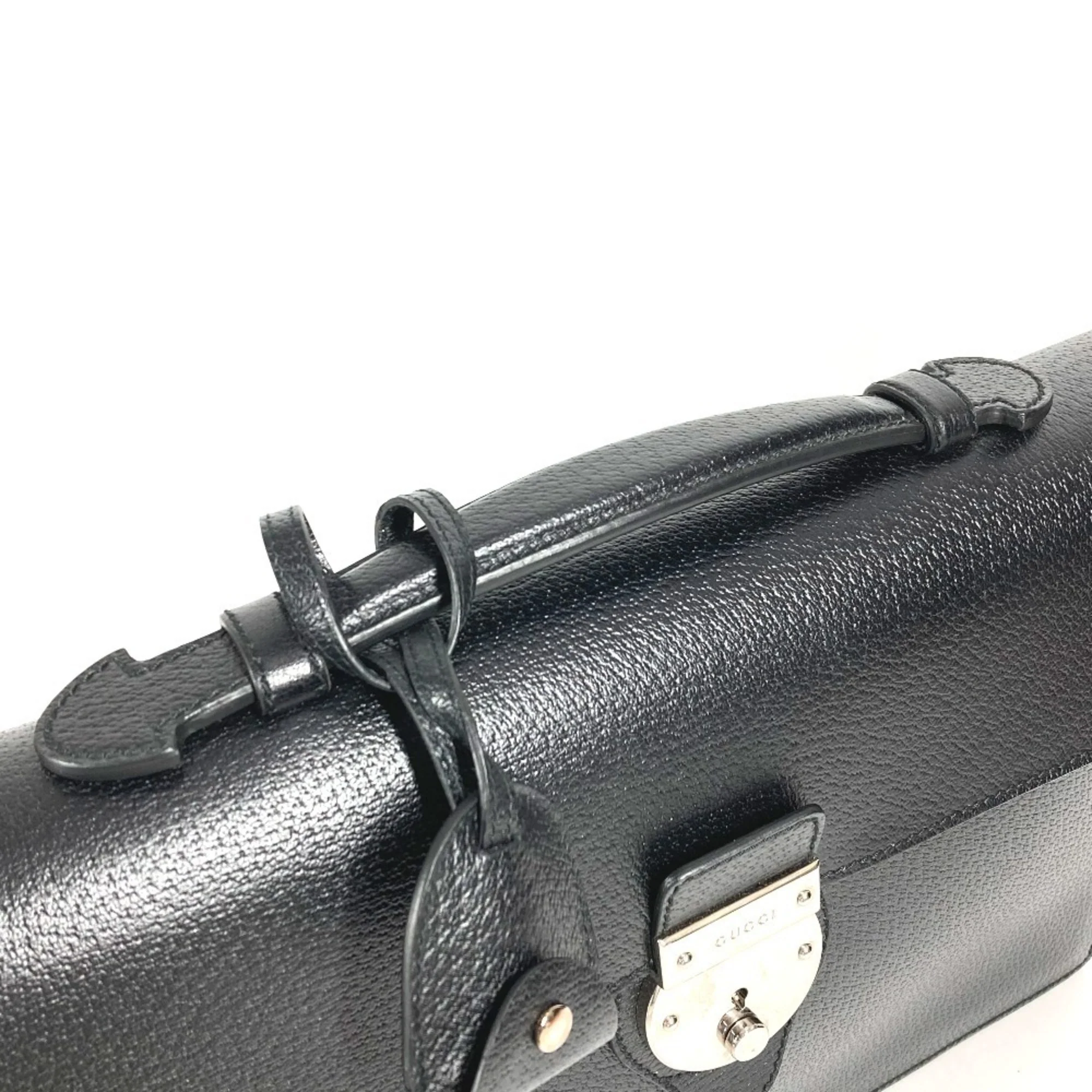 Buckle Flap Briefcase Leather Medium - Image 9
