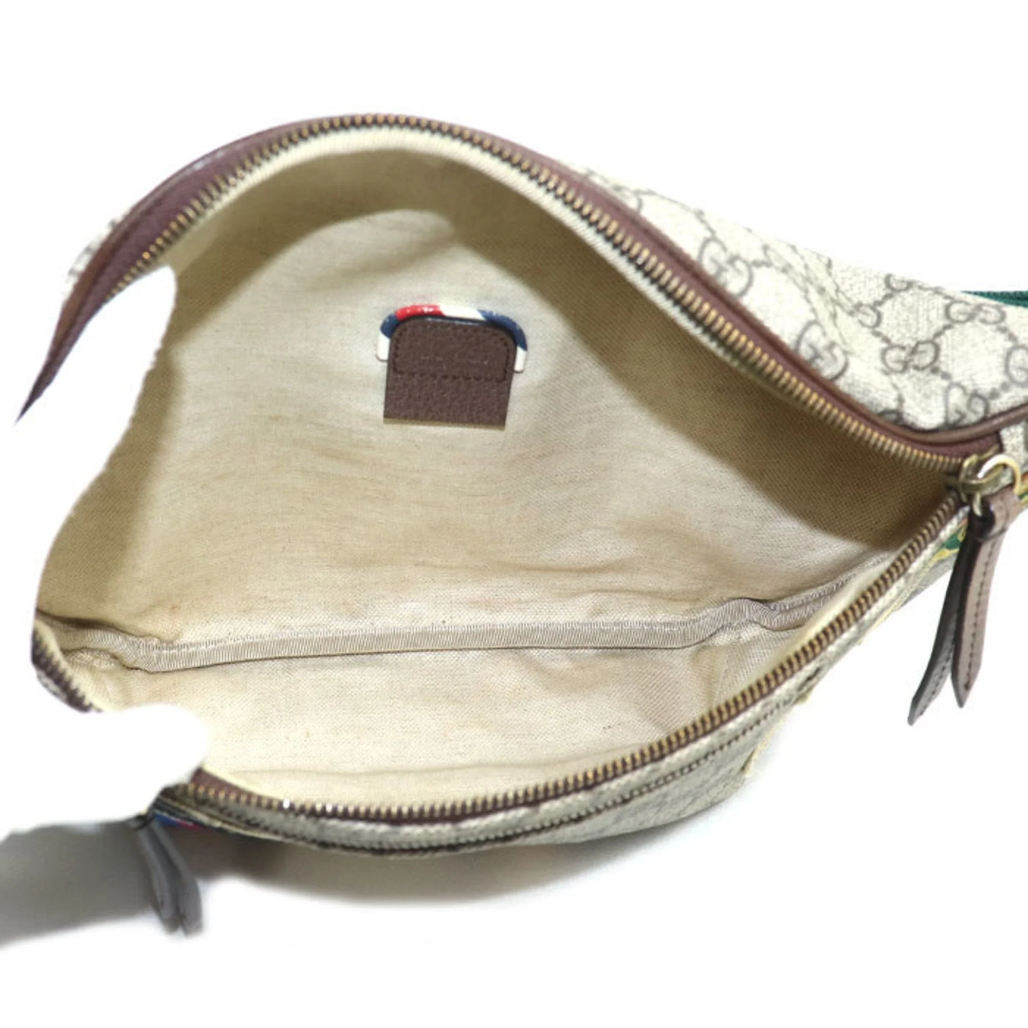 Courrier Zip Belt Bag GG Coated Canvas with Applique - Image 3