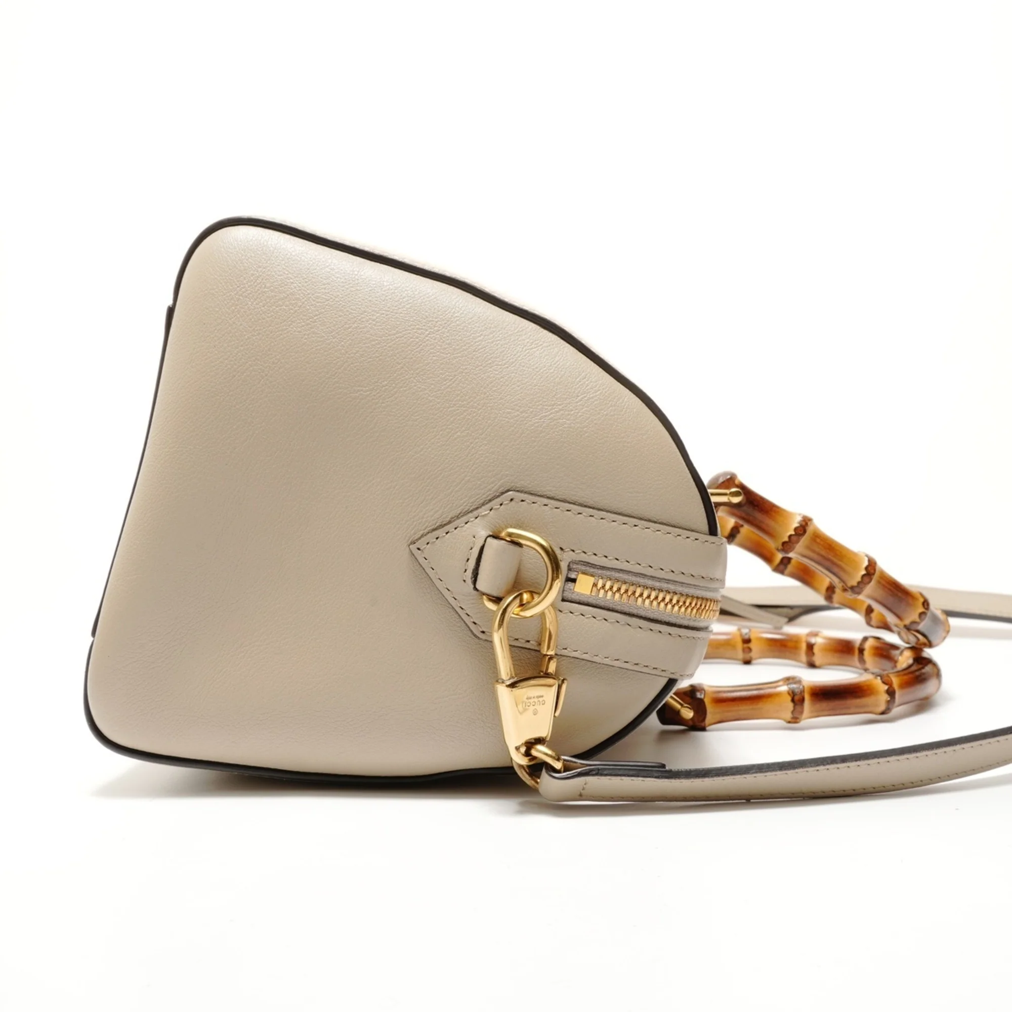 Diana NM Bamboo Handle Boston Bag Leather - Image 4