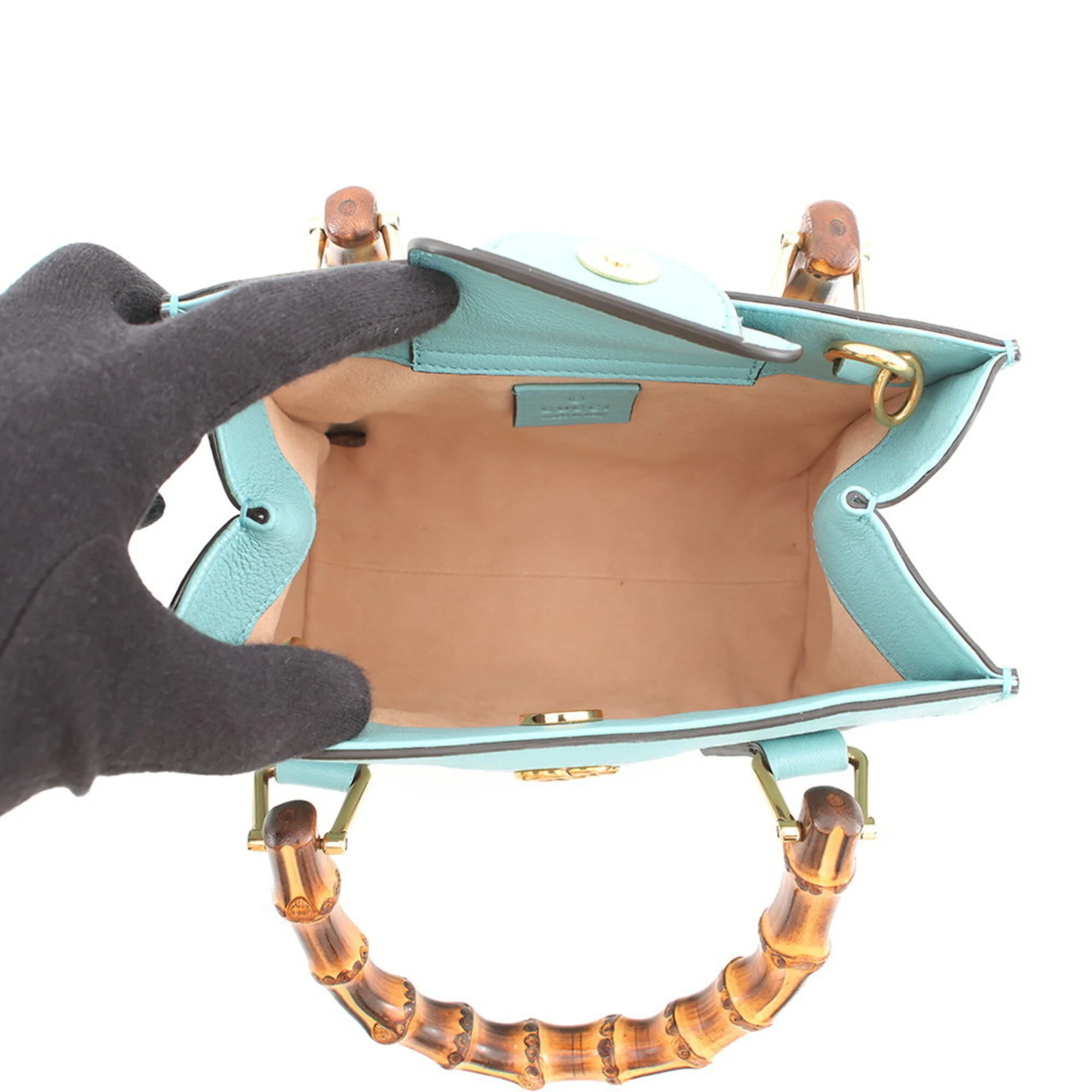 Diana NM Bamboo Handle Tote Leather Mini - Image 6