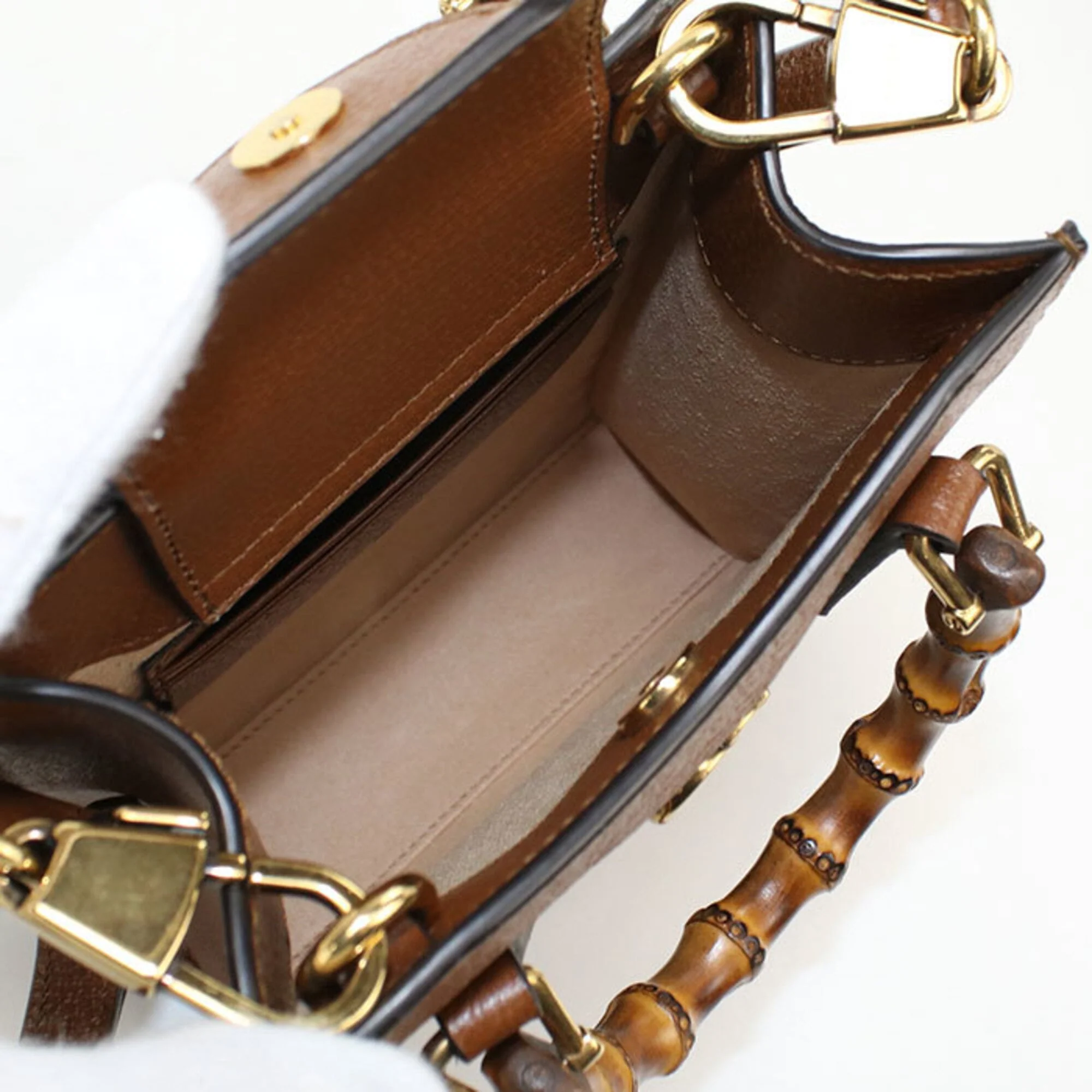 Diana NM Bamboo Handle Tote Leather Mini - Image 3