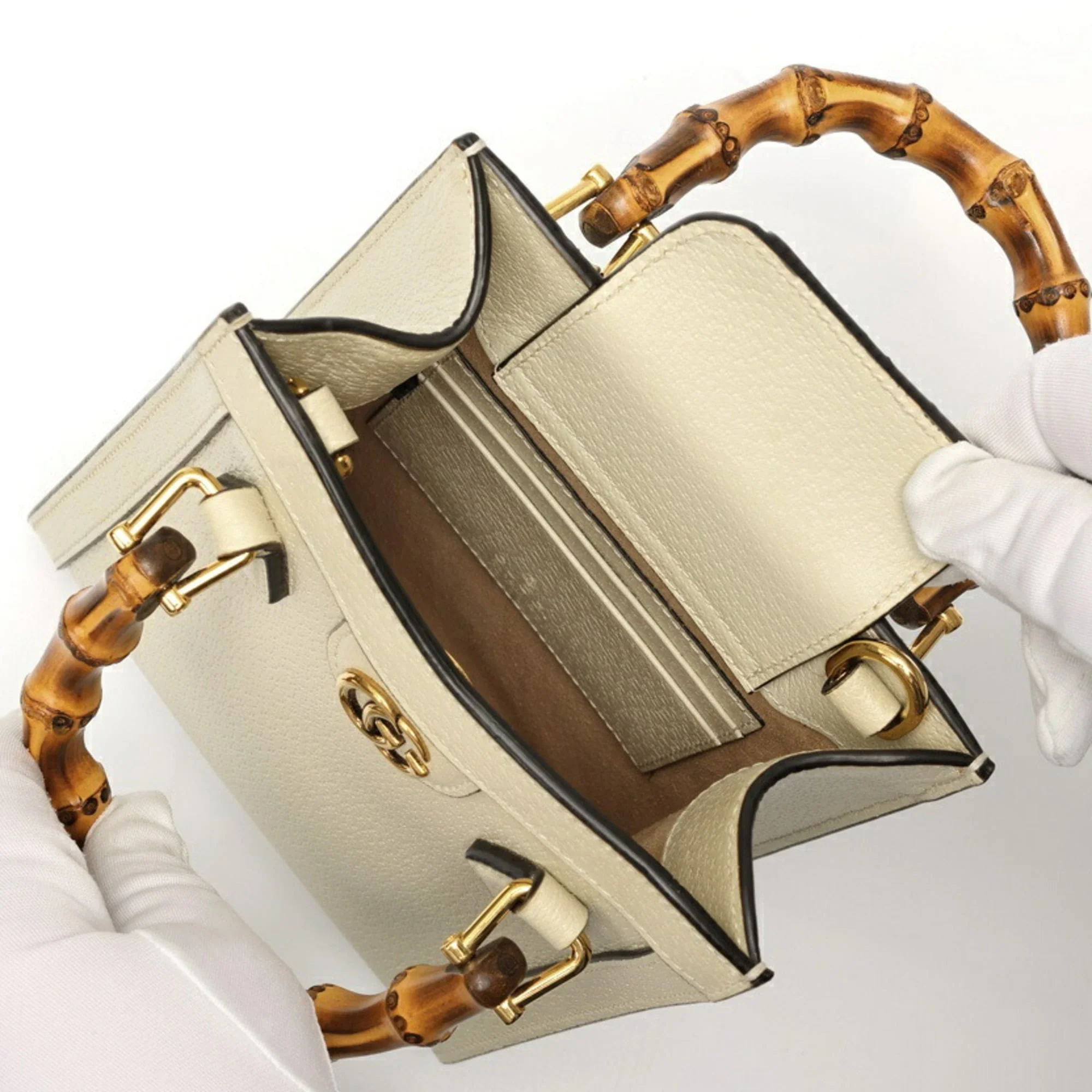 Diana NM Bamboo Handle Tote Leather Mini - Image 6