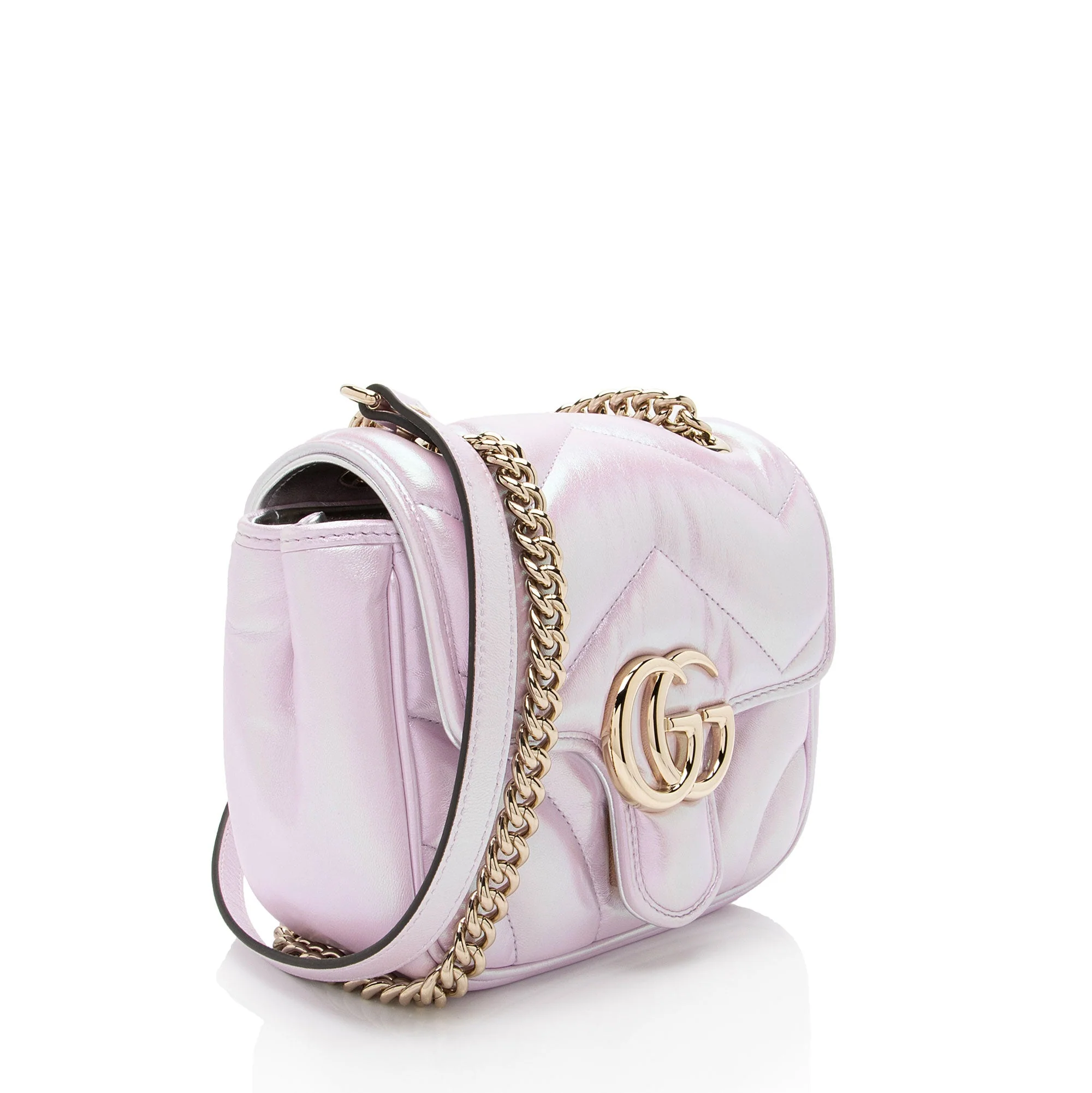 GG Marmont Square Flap Bag Chevron Iridescent Leather Mini - Image 2