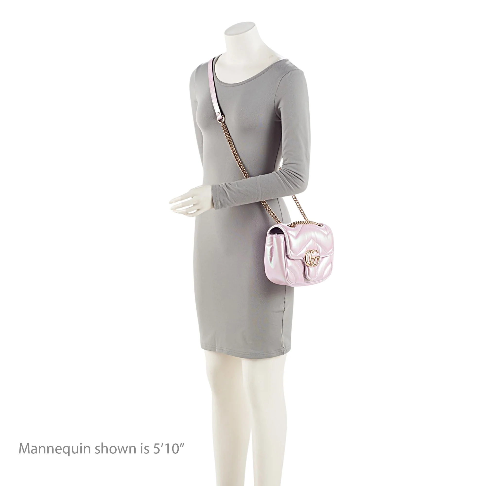 GG Marmont Square Flap Bag Chevron Iridescent Leather Mini - Image 5