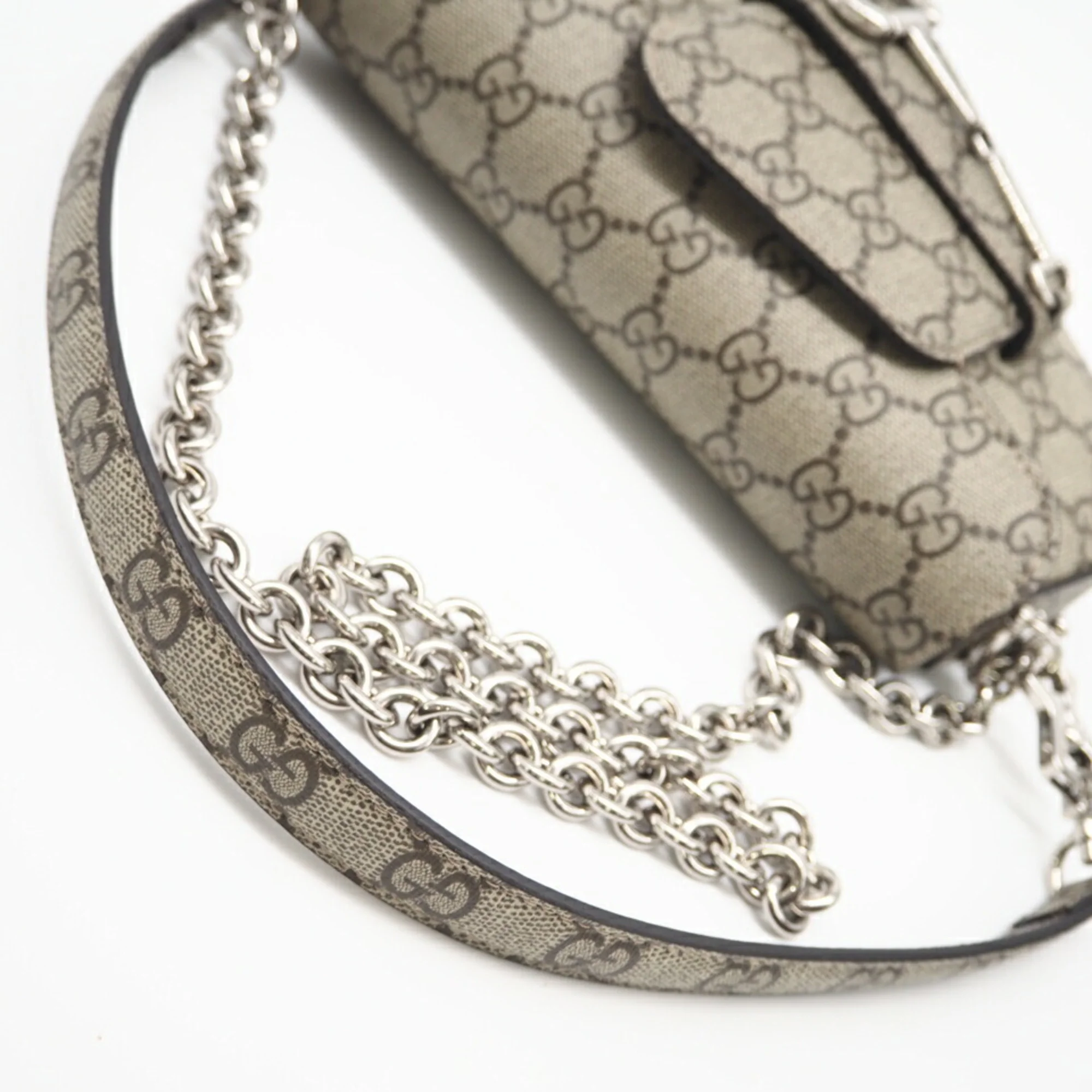Horsebit 1955 Asymmetric Shoulder Bag GG Coated Canvas Mini - Image 4