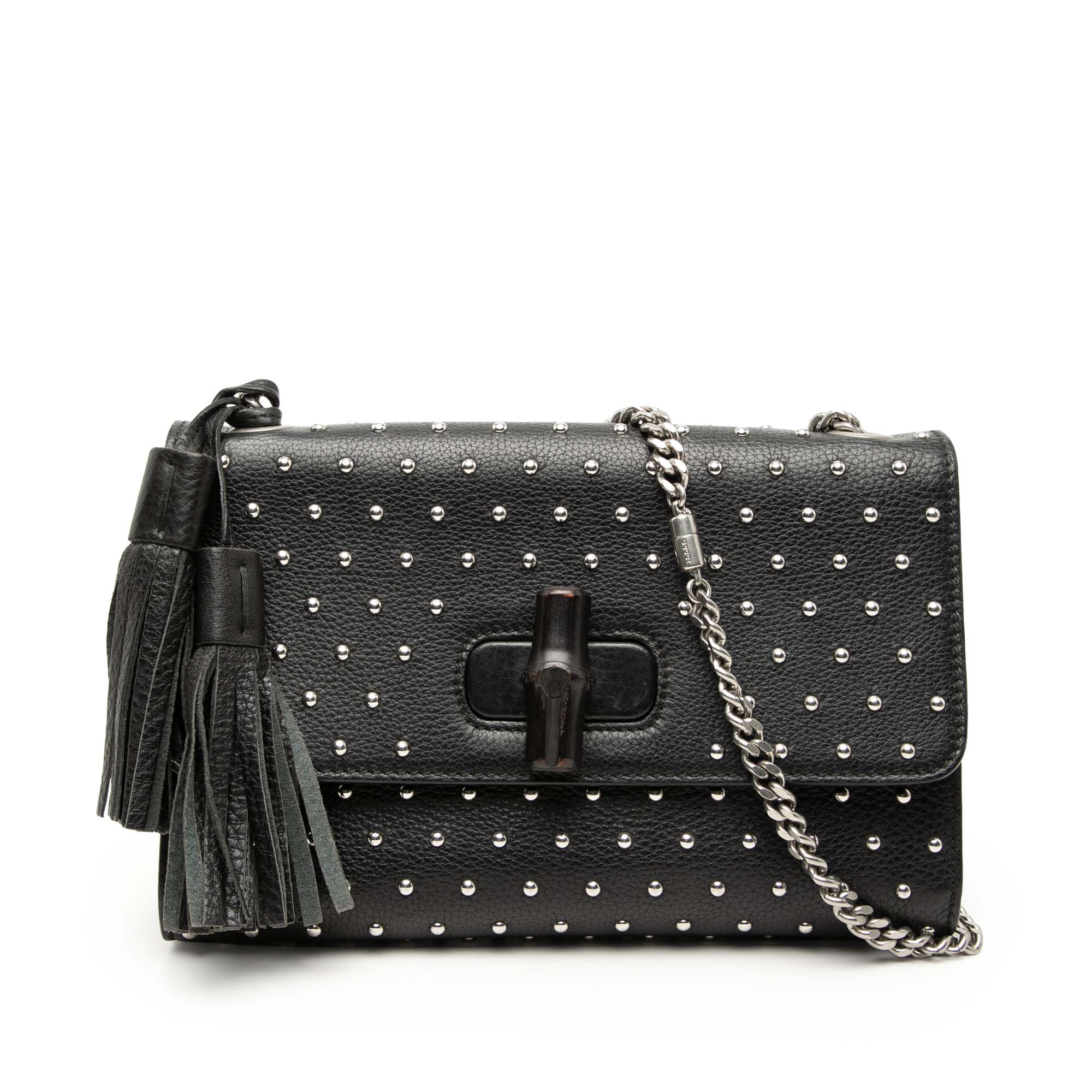 Miss Bamboo Shoulder Bag Studded Leather Medium