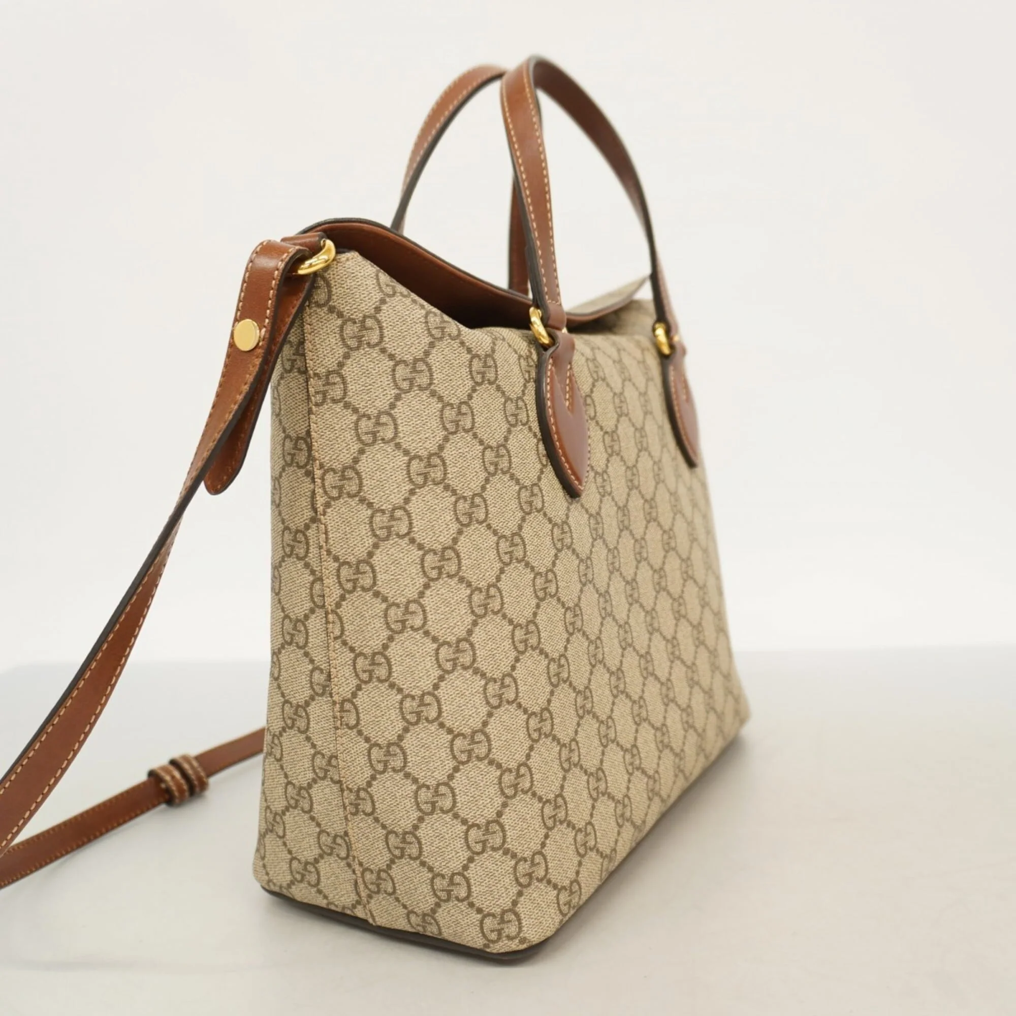 Signature Fold Over Tote GG Coated Canvas Medium - Image 2