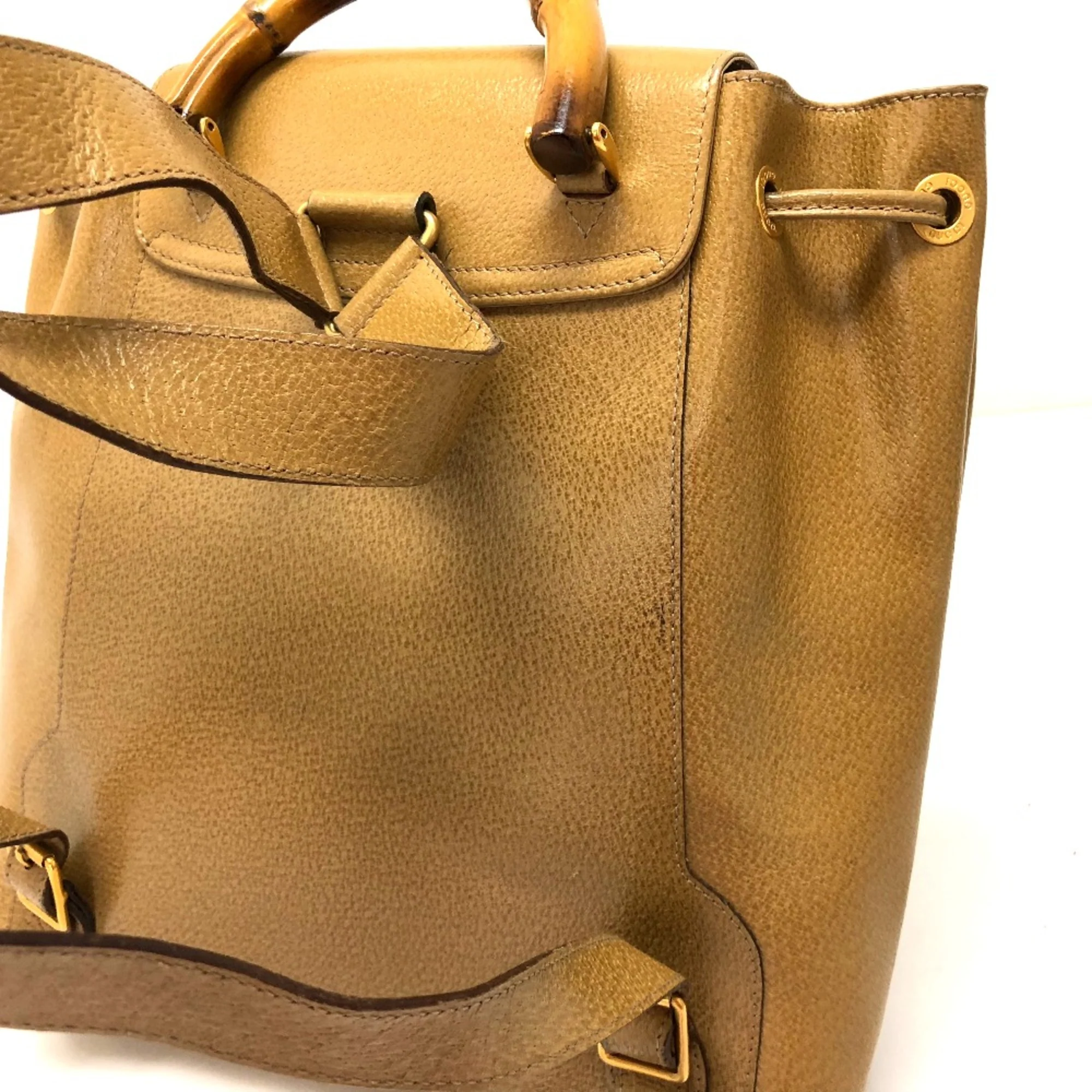 Vintage Bamboo Backpack Leather Medium - Image 3
