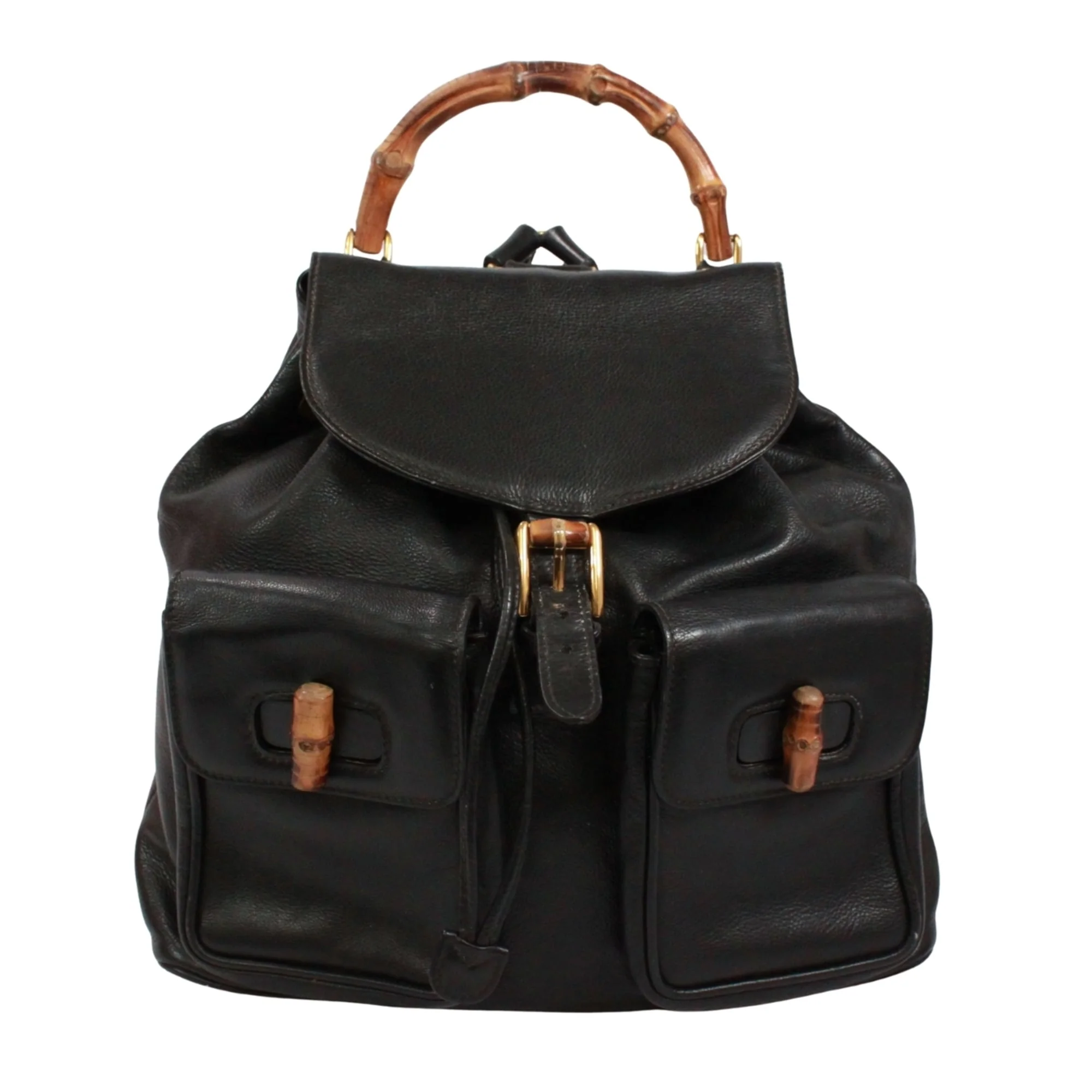 Vintage Bamboo Backpack Leather Medium