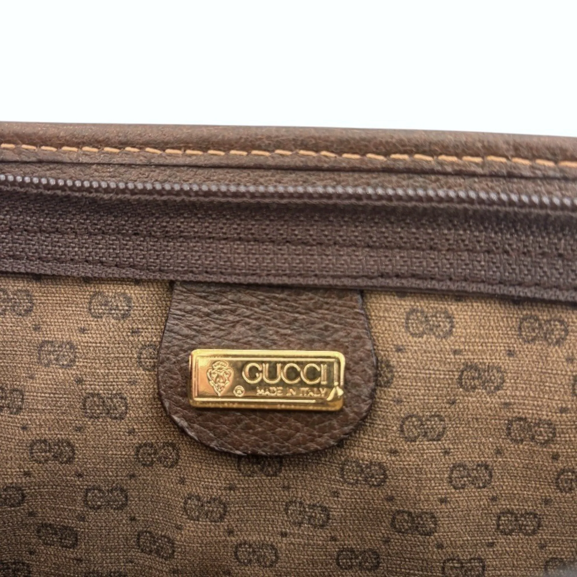 Vintage Front Zip Clutch GG Coated Canvas Small - Image 8