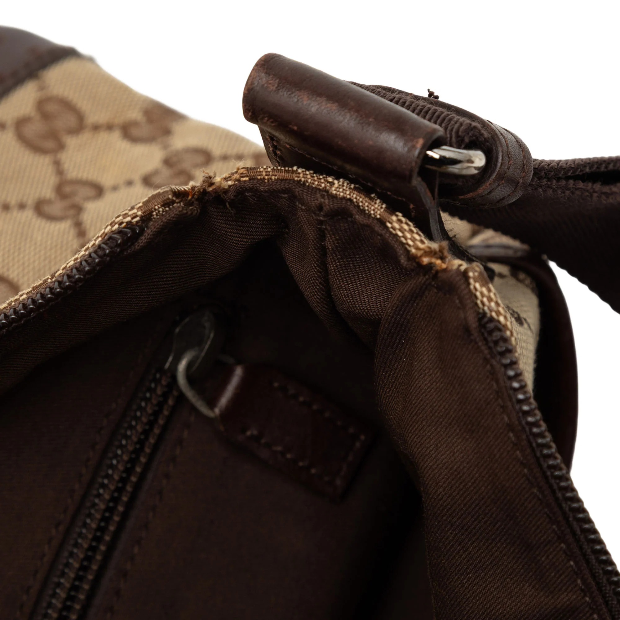 Zip Messenger Bag GG Canvas with Perforated Leather Medium - Image 7
