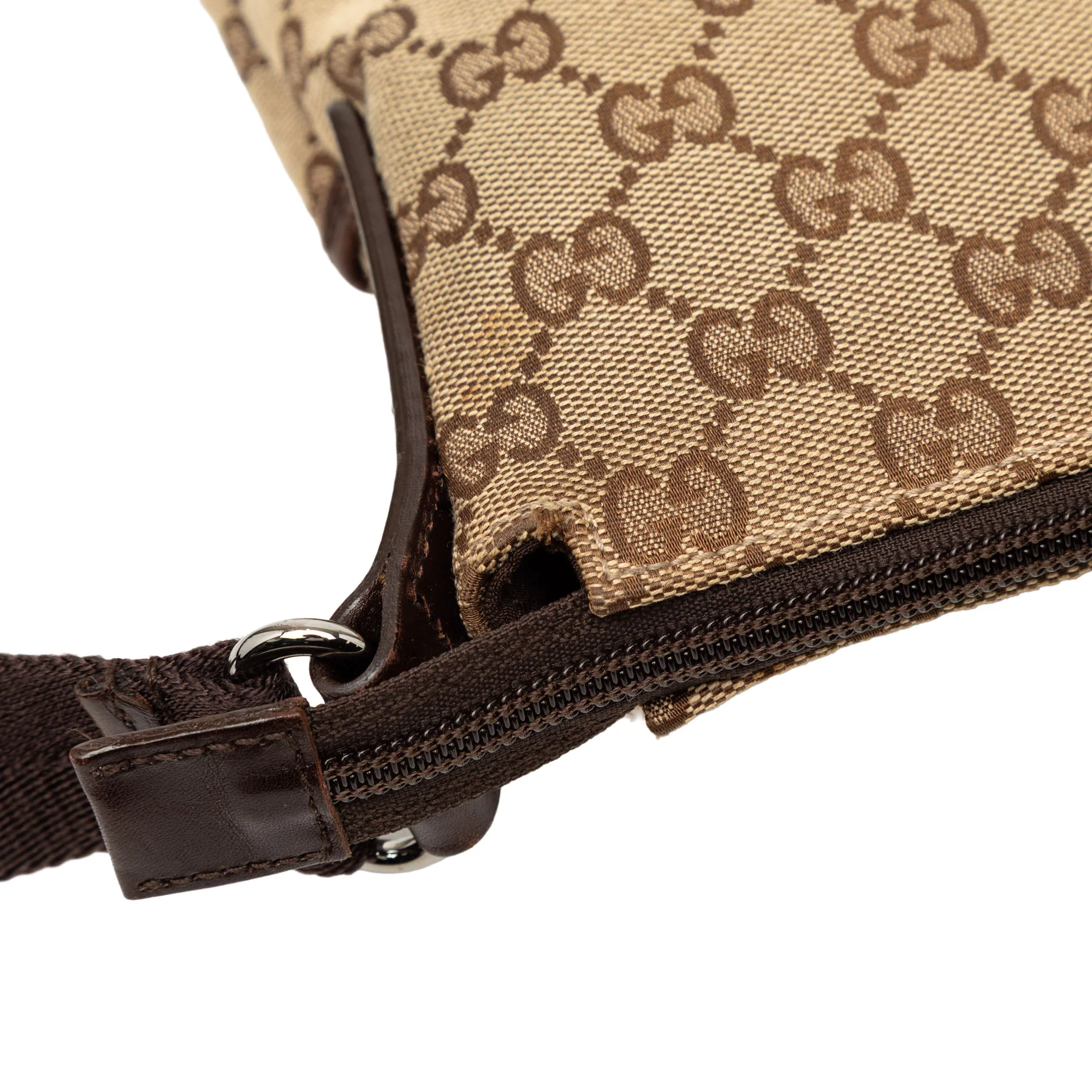 Zip Messenger Bag GG Canvas with Perforated Leather Medium - Image 8