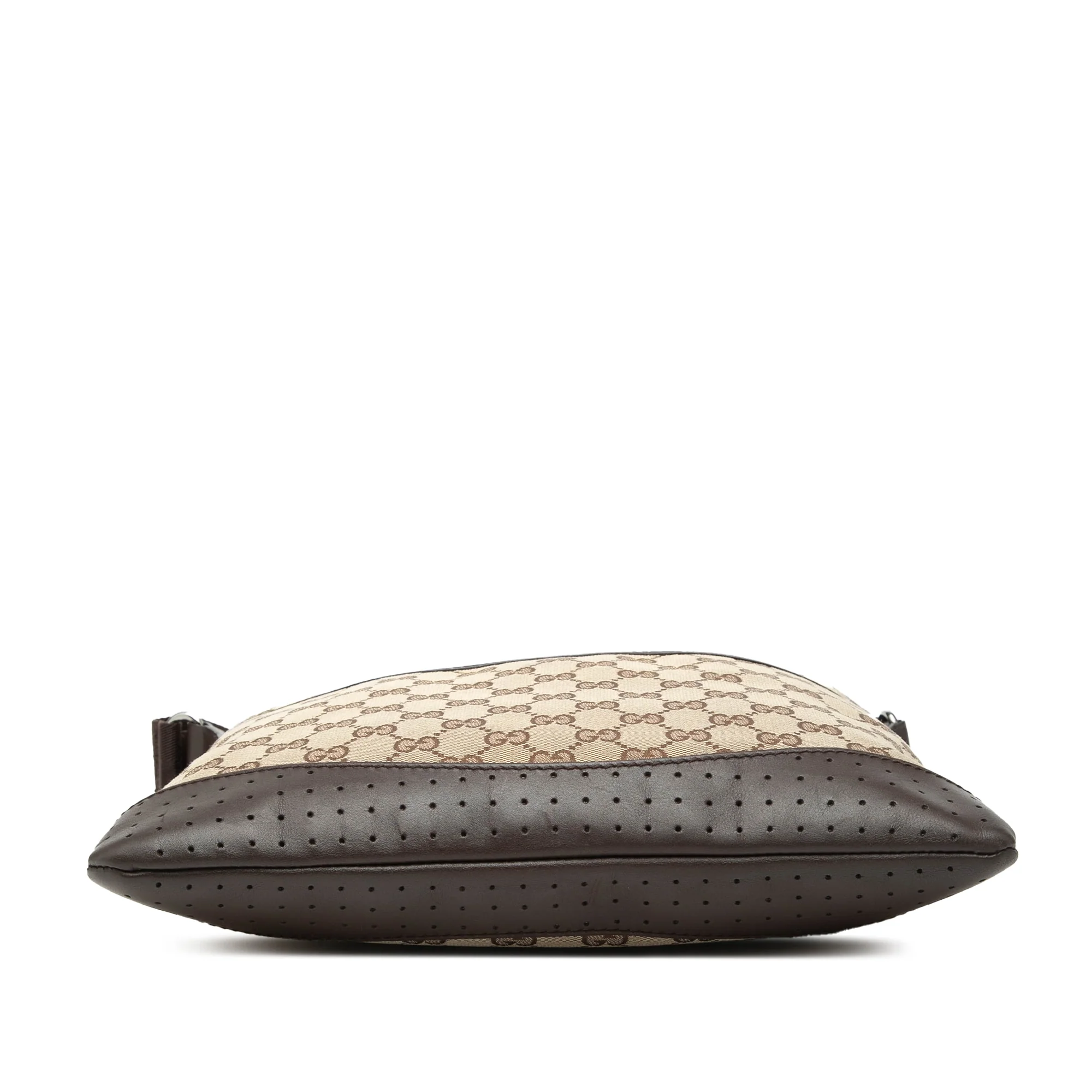 Zip Messenger Bag GG Canvas with Perforated Leather Medium - Image 3