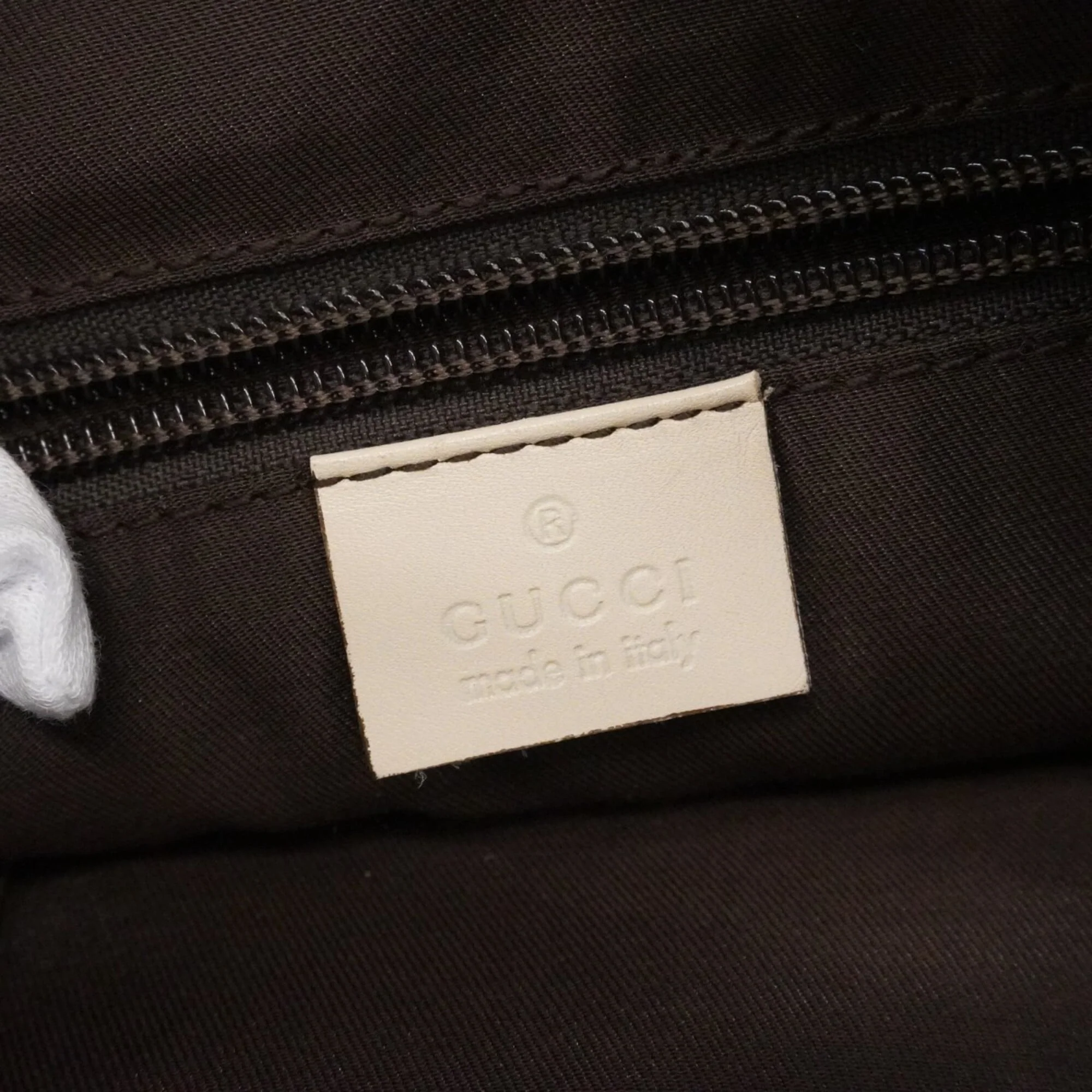 Zip Messenger Bag GG Canvas with Perforated Leather Medium - Image 5