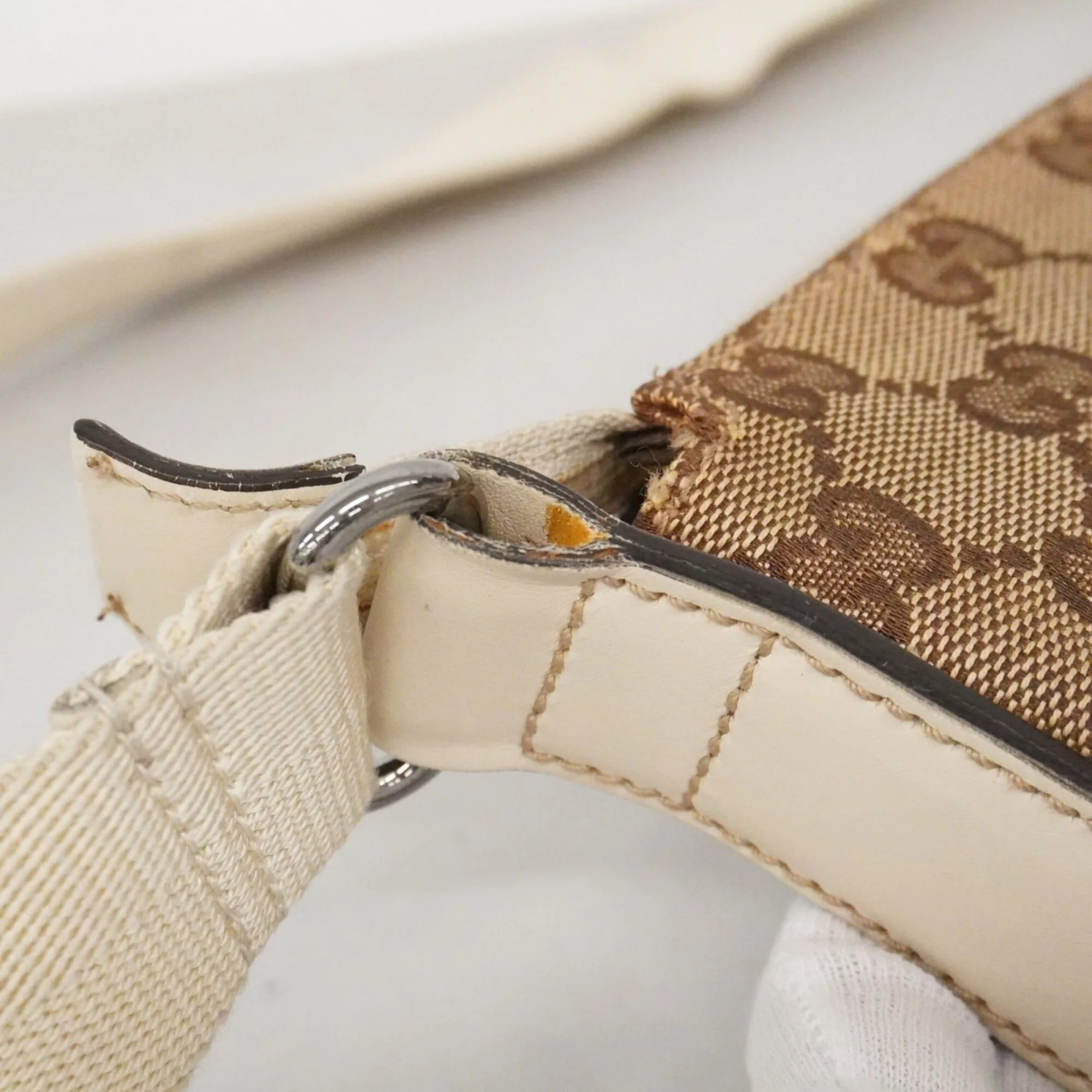 Zip Messenger Bag GG Canvas with Perforated Leather Medium - Image 7