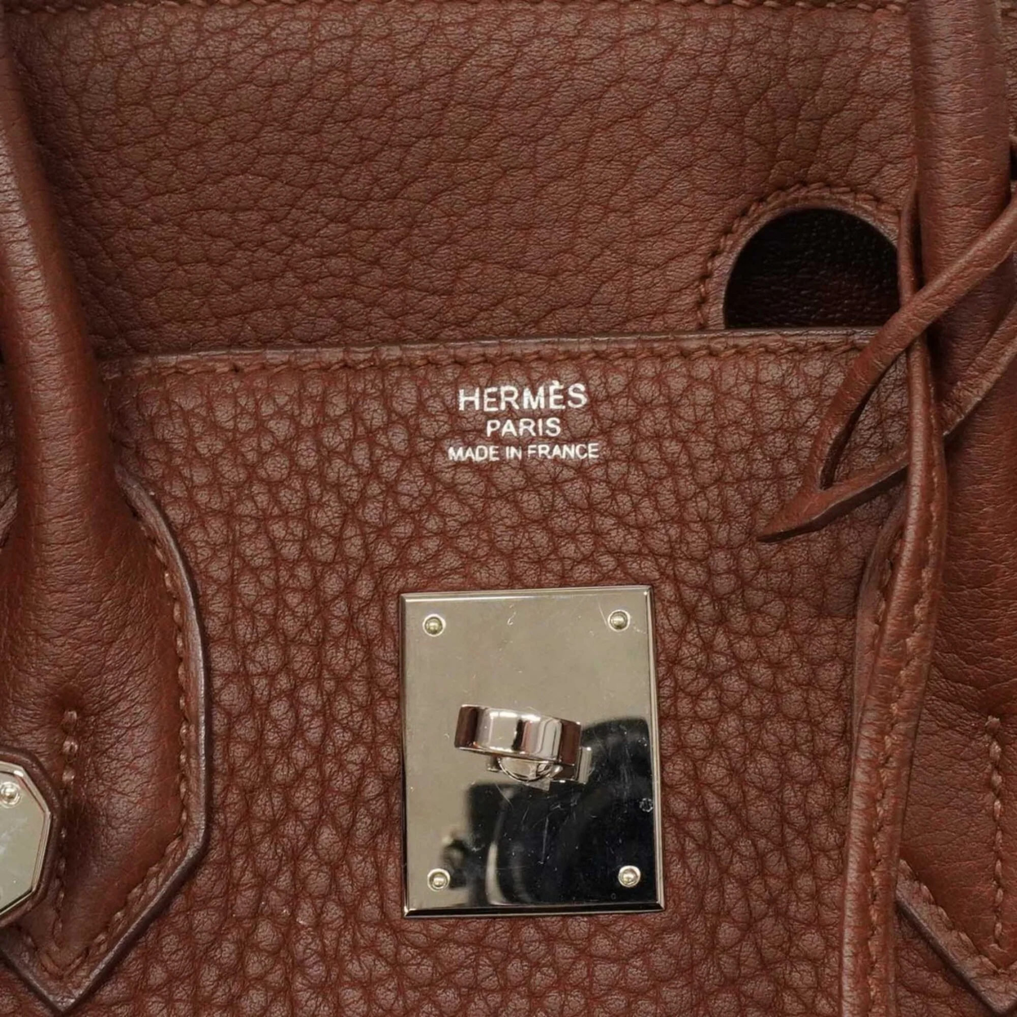 Birkin Handbag Brown Togo with Palladium Hardware 30 - Image 5