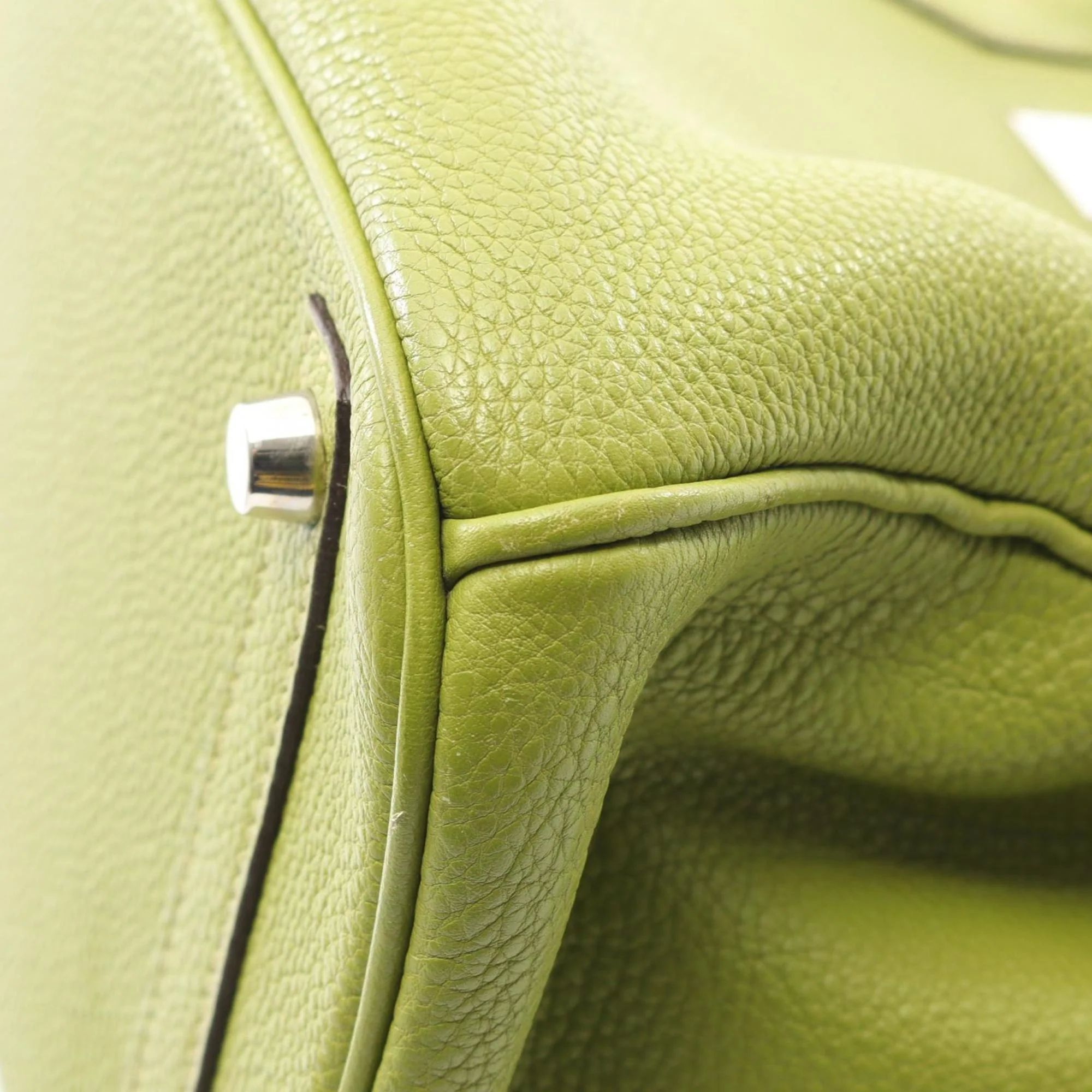 Birkin Handbag Green Togo with Palladium Hardware 30 - Image 6