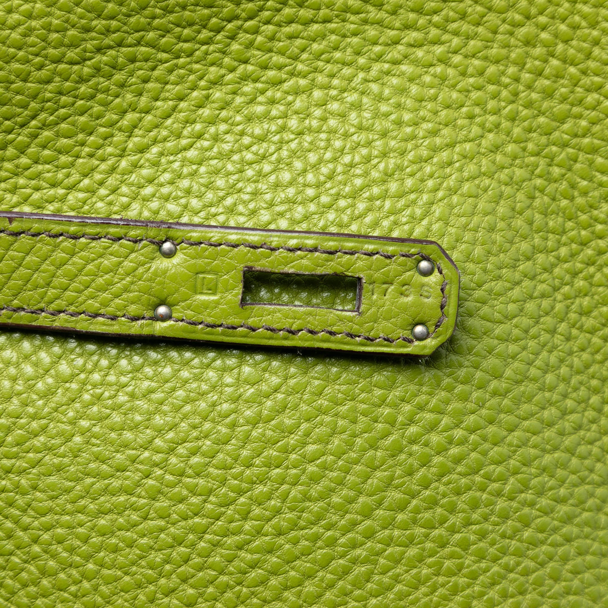 Birkin Handbag Green Togo with Palladium Hardware 35 - Image 5