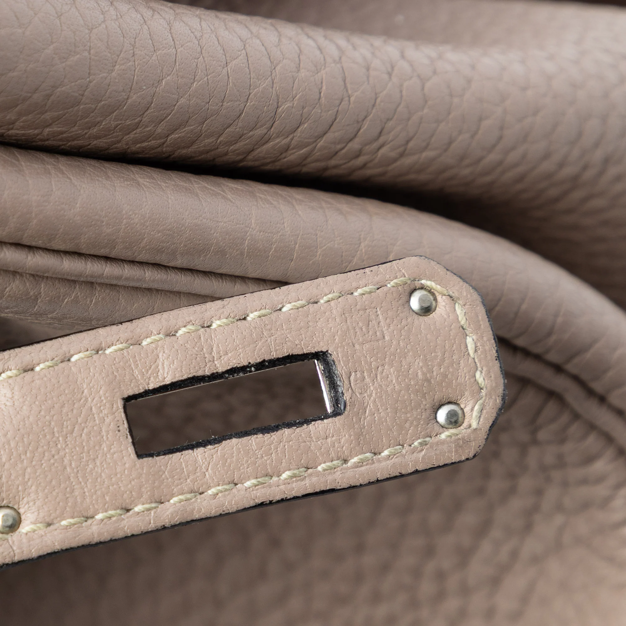 Birkin Handbag Light Clemence with Palladium Hardware 35 - Image 6