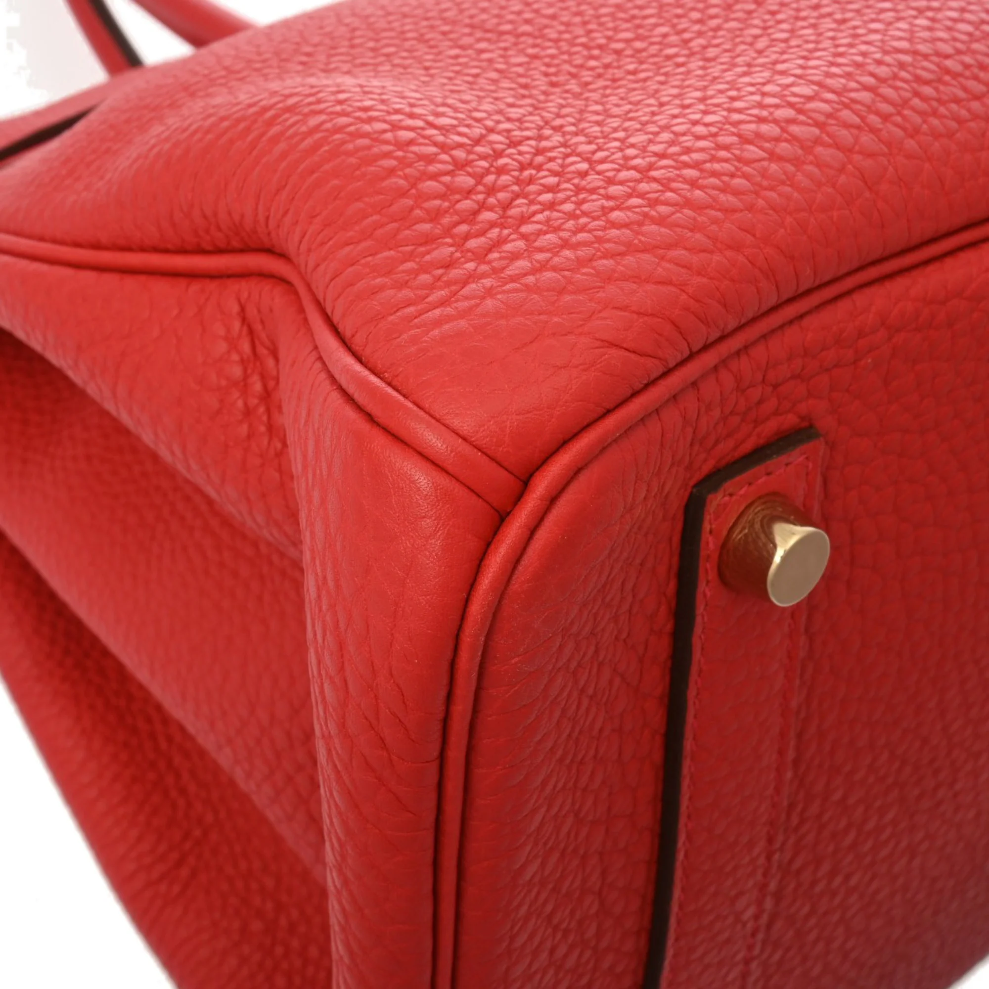 Birkin Handbag Red Togo with Gold Hardware 35 - Image 7