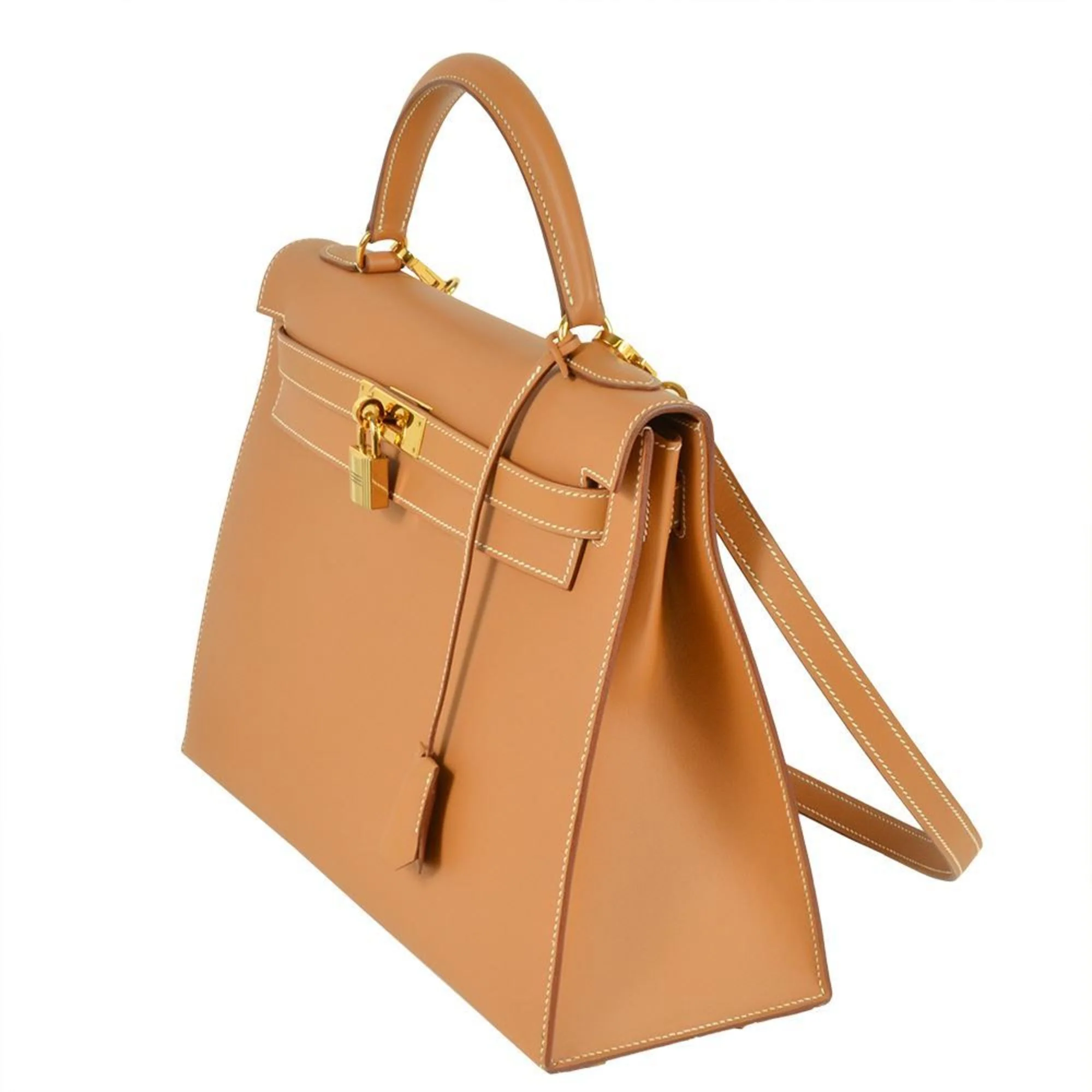 Kelly Handbag Brown Chamonix with Gold Hardware 32 - Image 2