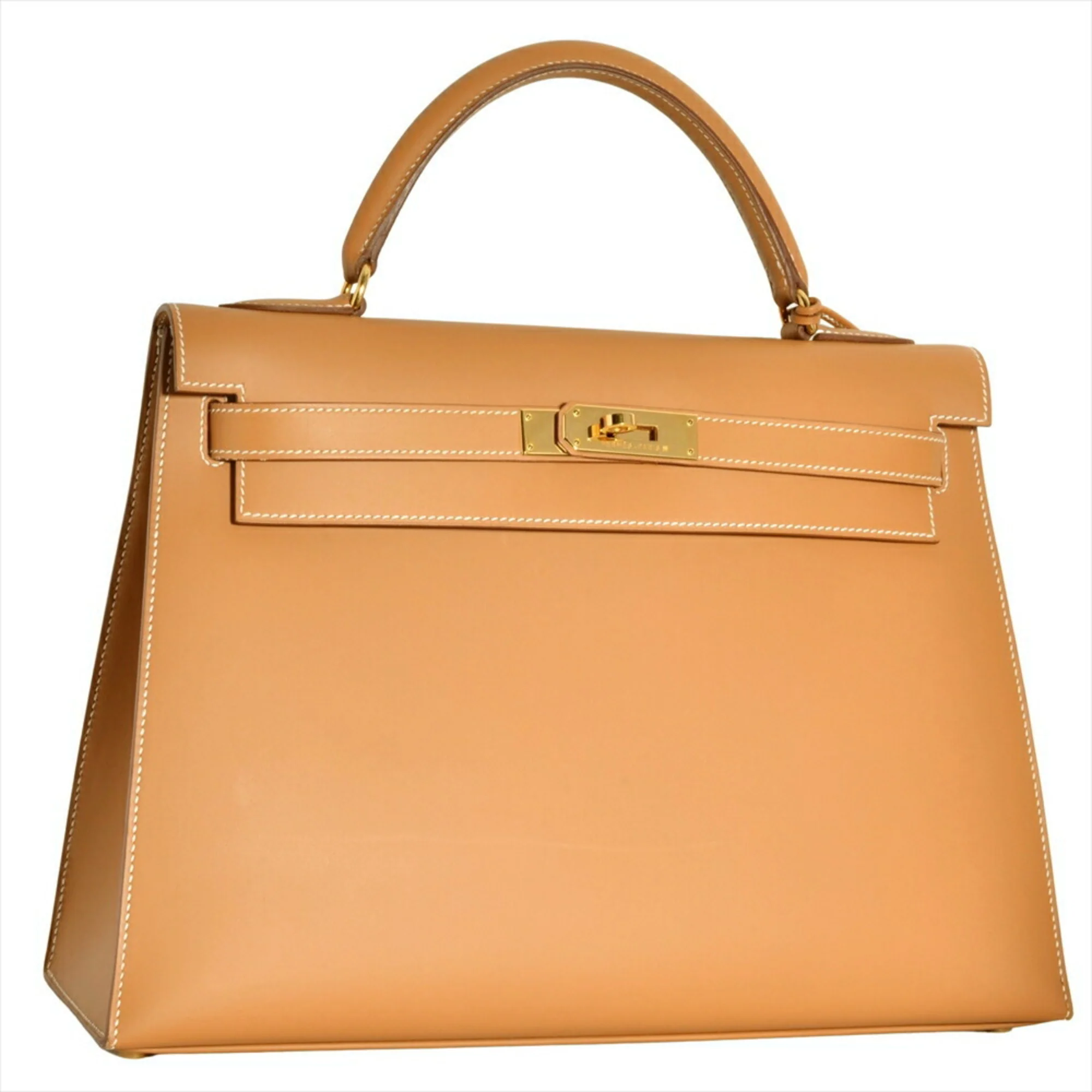 Kelly Handbag Brown Chamonix with Gold Hardware 32 - Image 3