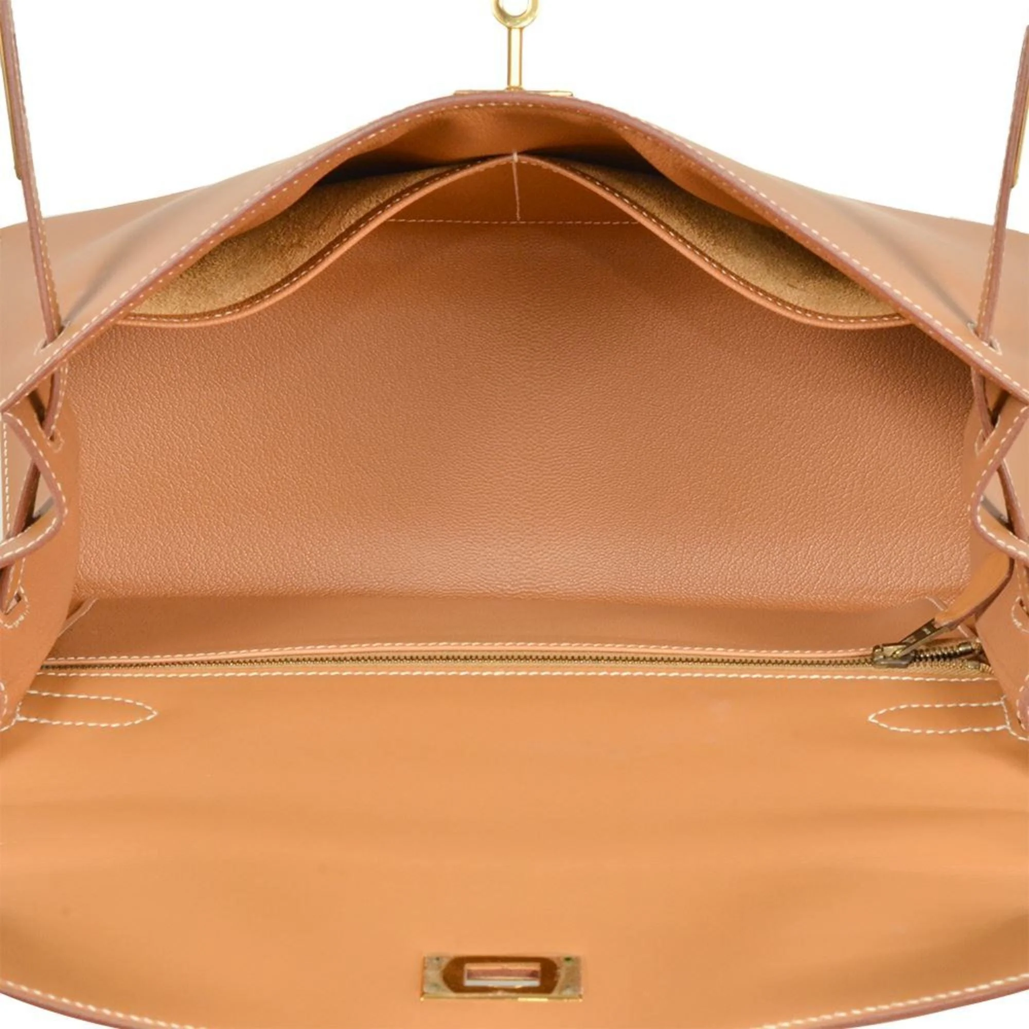 Kelly Handbag Brown Chamonix with Gold Hardware 32 - Image 6