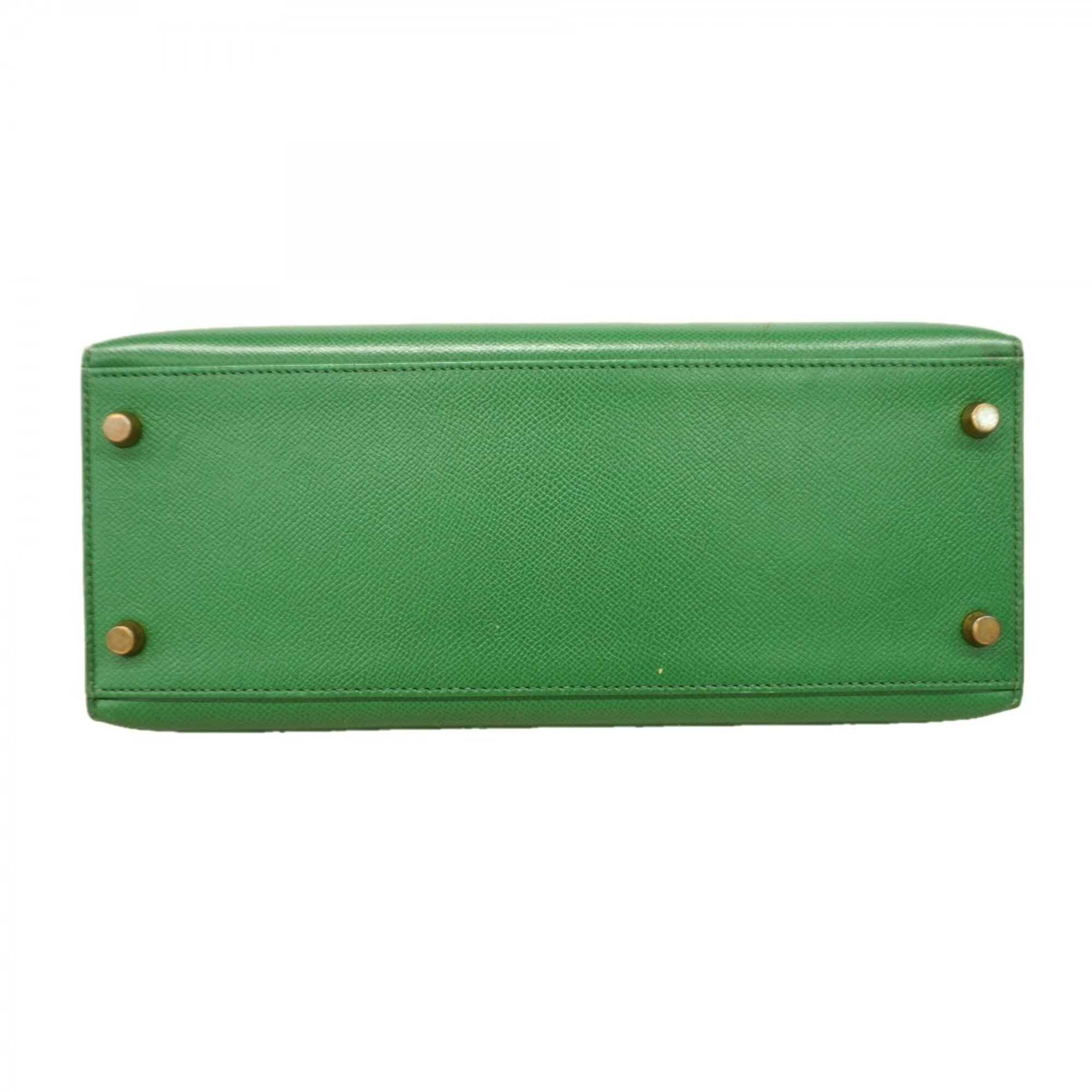 Kelly Handbag Green Courchevel with Gold Hardware 28 - Image 3
