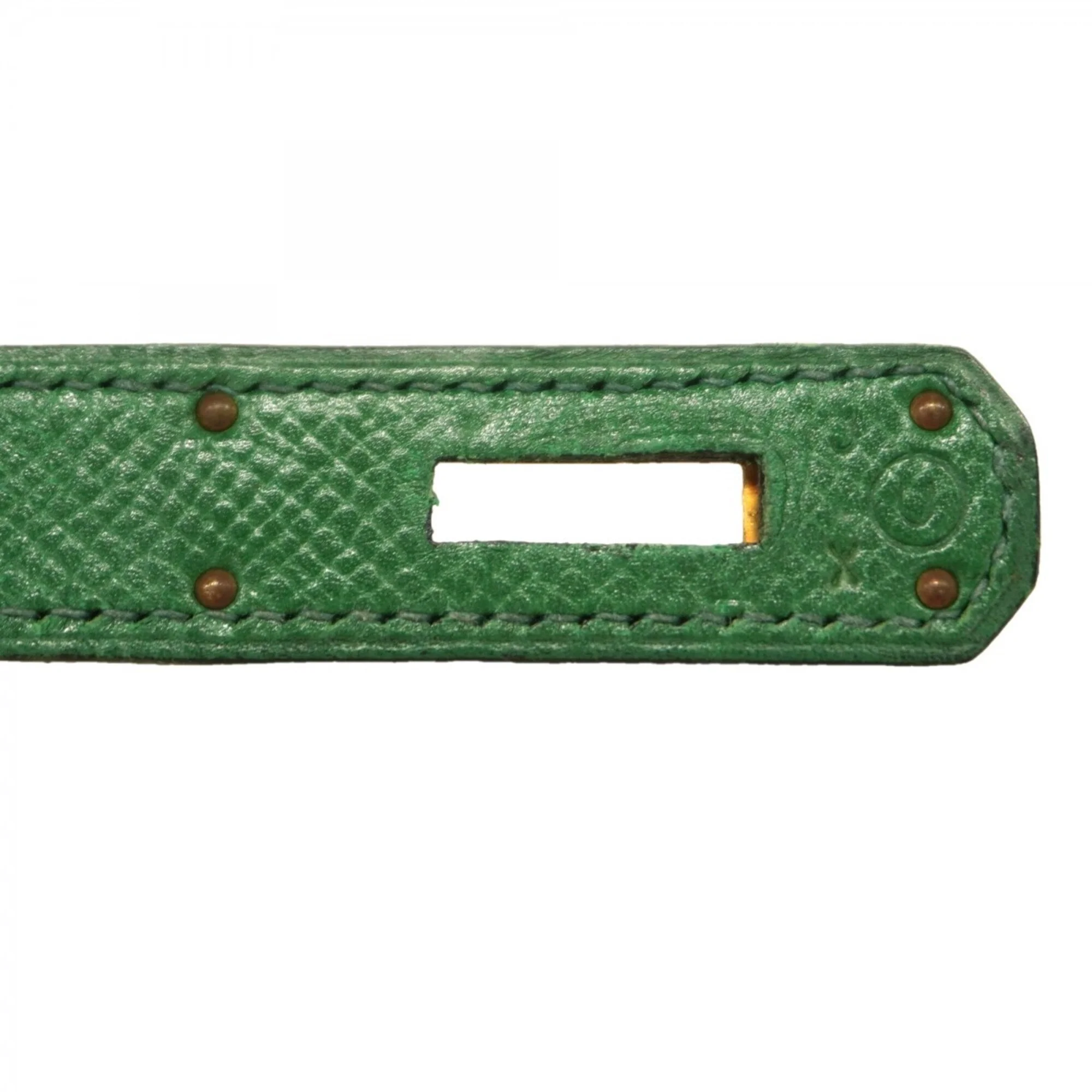Kelly Handbag Green Courchevel with Gold Hardware 28 - Image 9