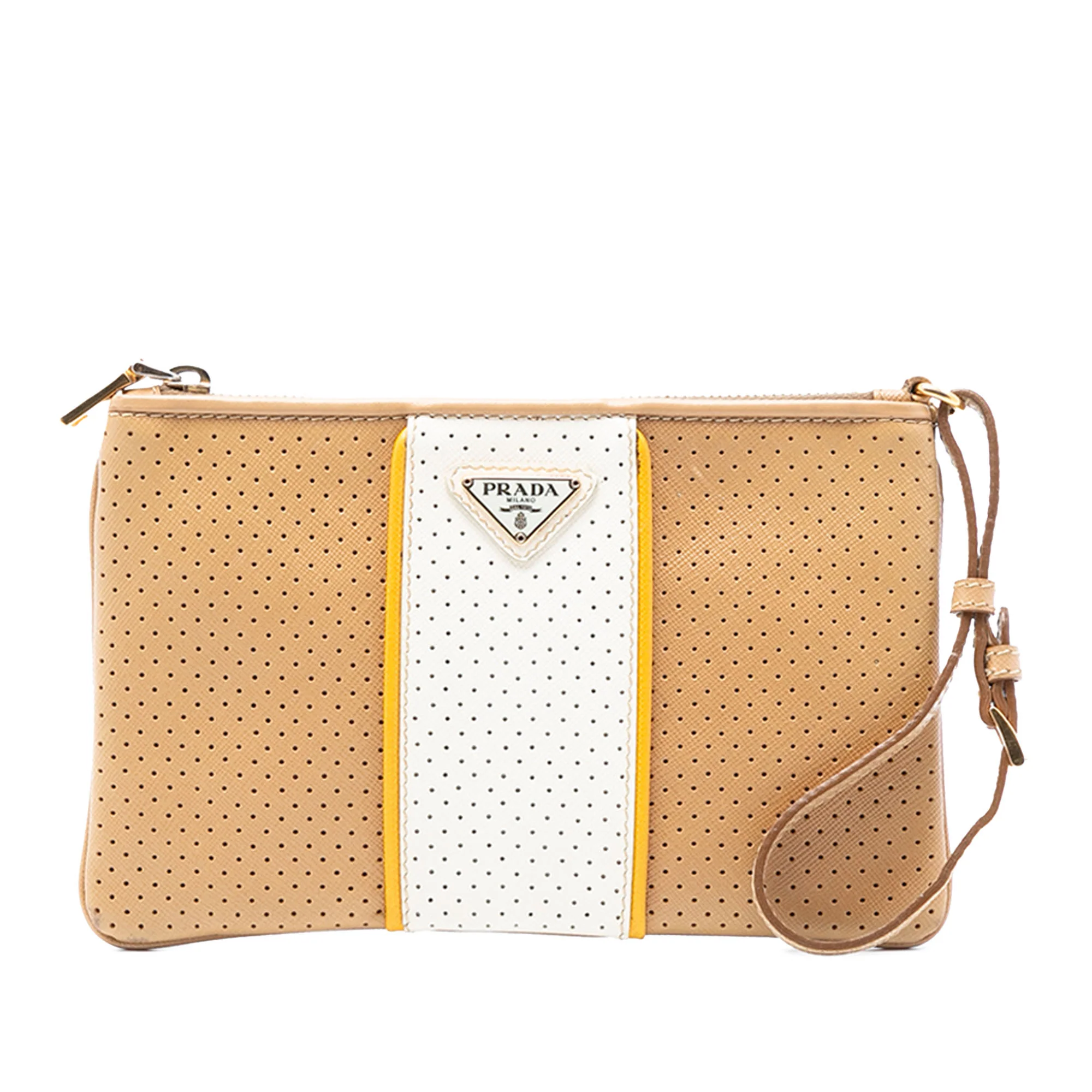 Barrel Bag Perforated Saffiano Leather Medium