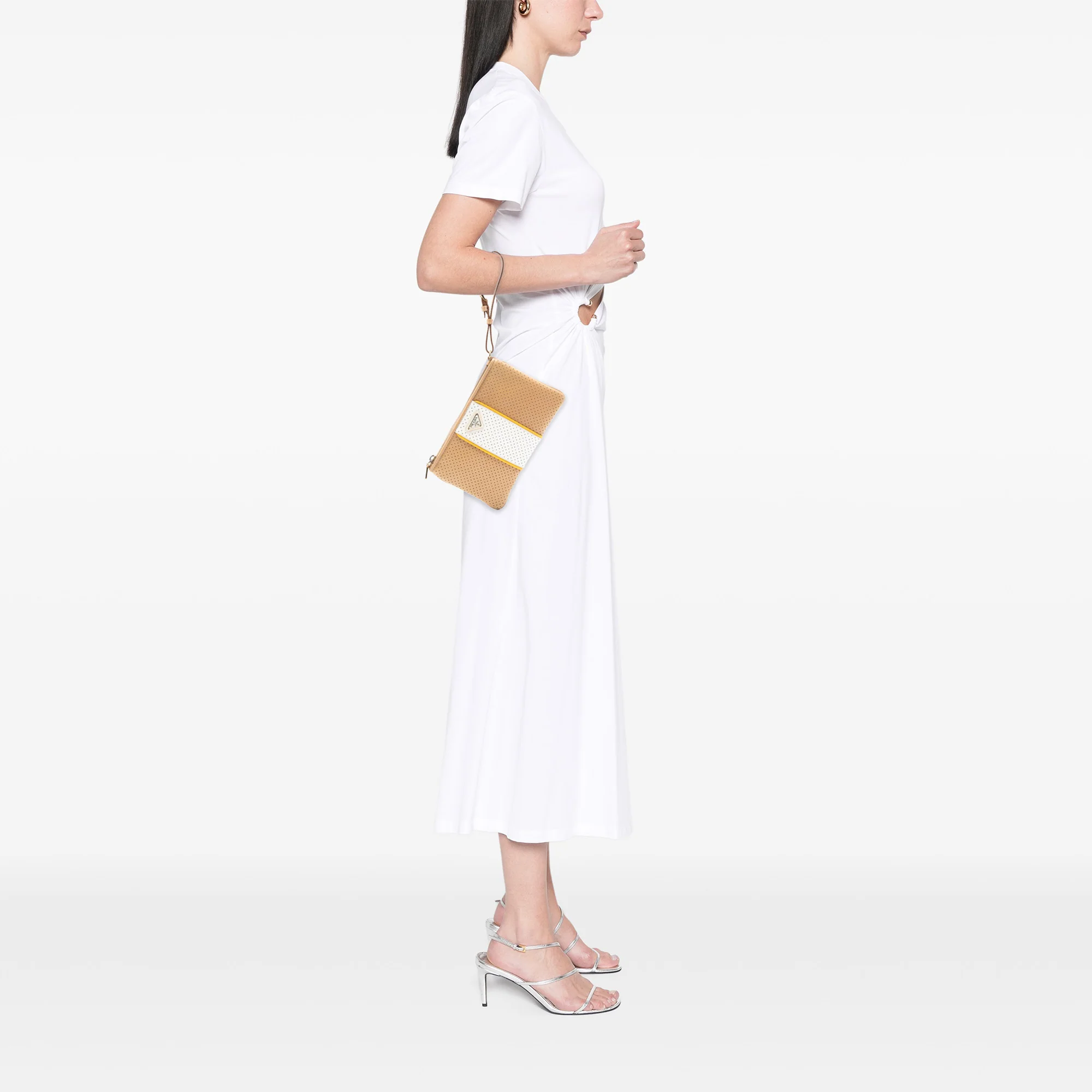 Barrel Bag Perforated Saffiano Leather Medium - Image 6