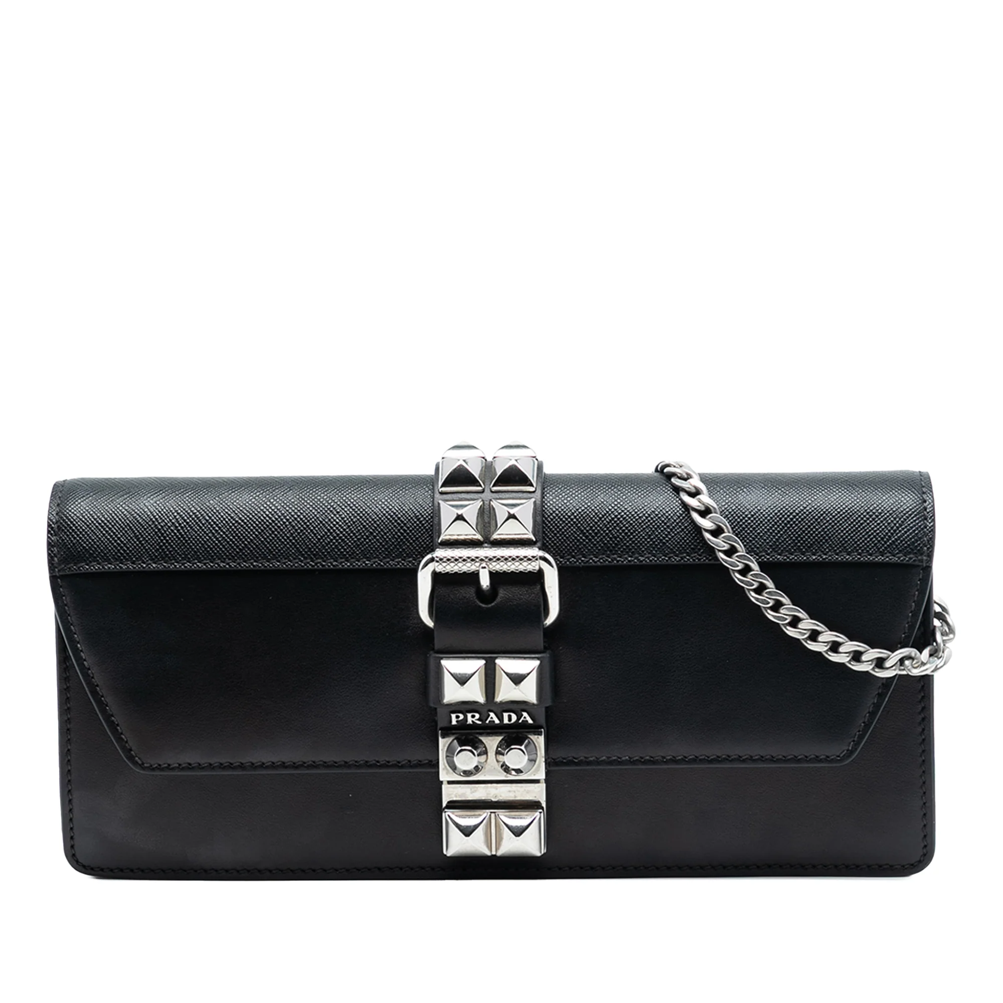 Elektra Wallet on Chain Studded Leather