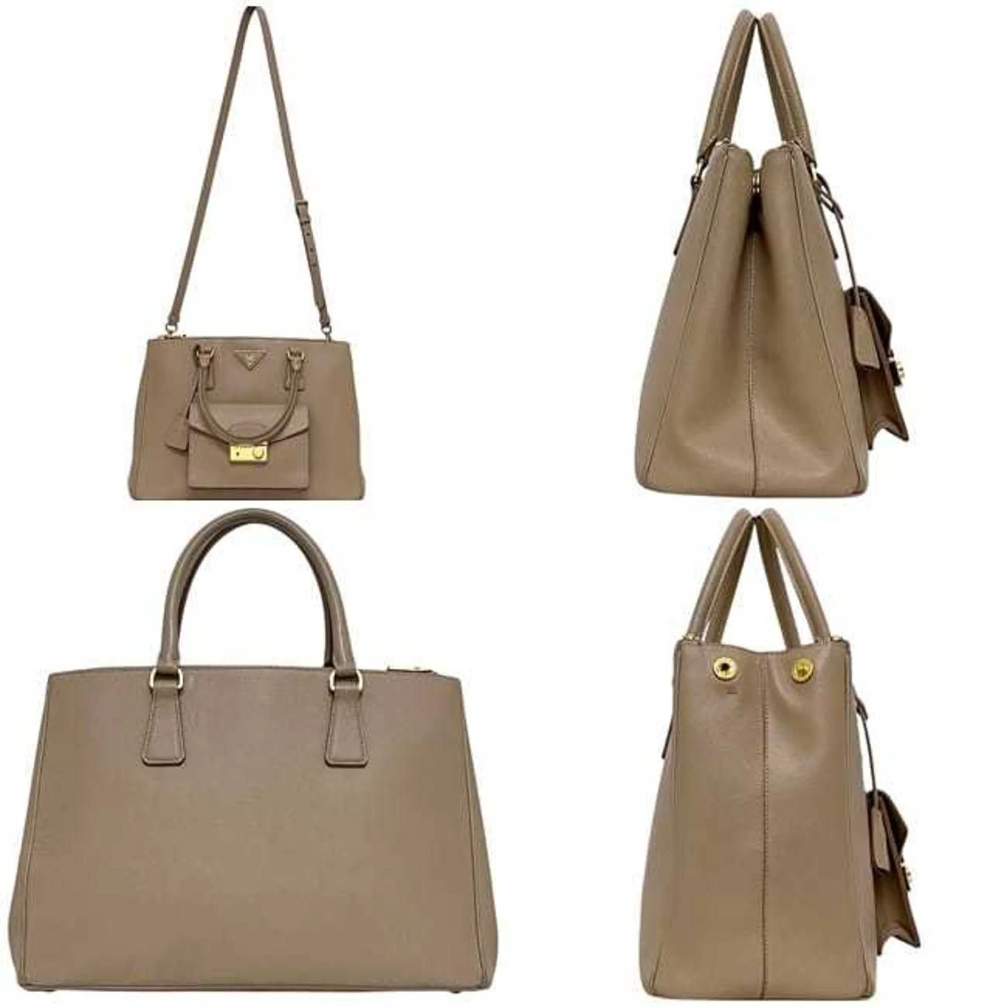 Front Pocket Double Zip Lux Tote Saffiano Leather Medium - Image 3