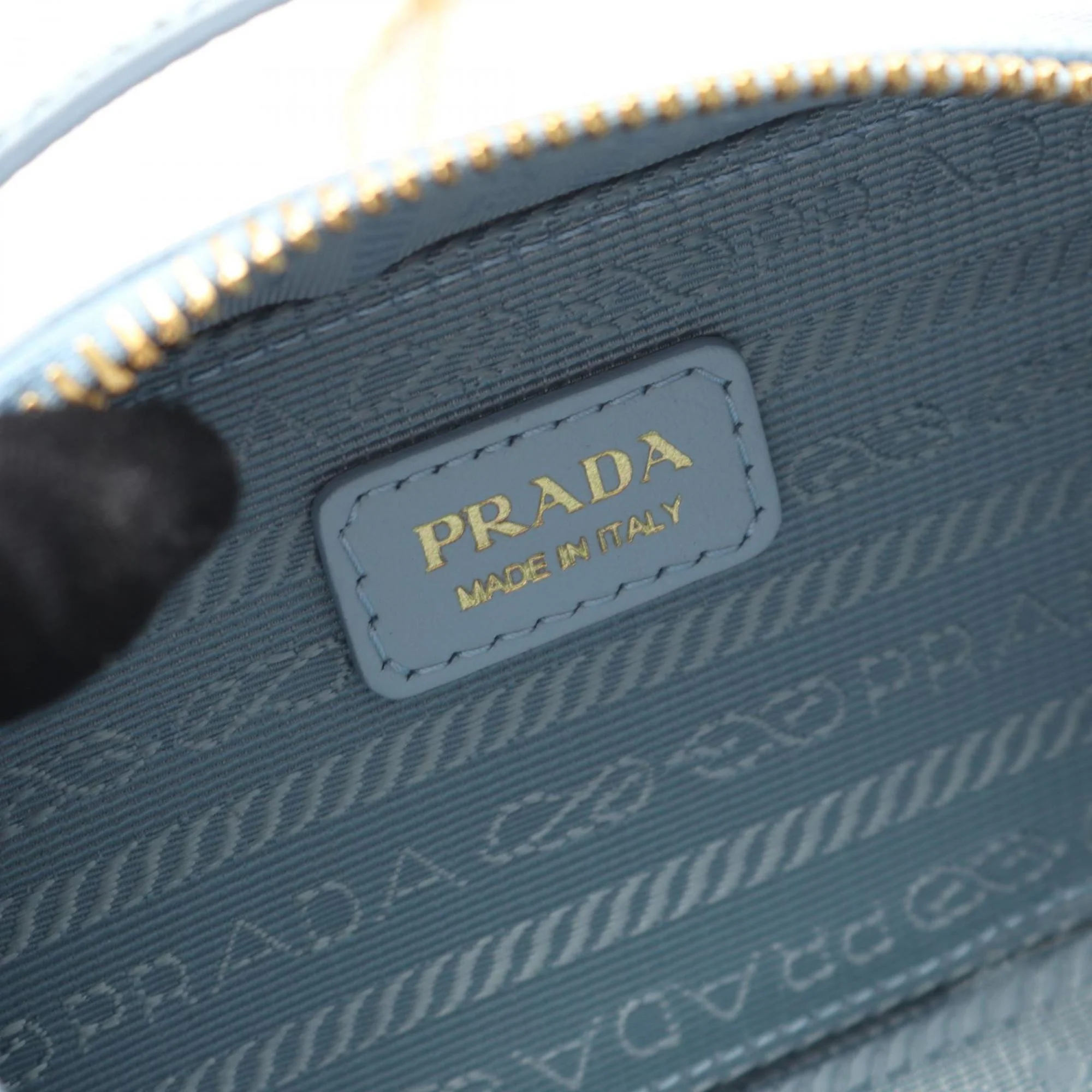 Triangle Logo Zip Around Shoulder Bag Saffiano Leather - Image 5