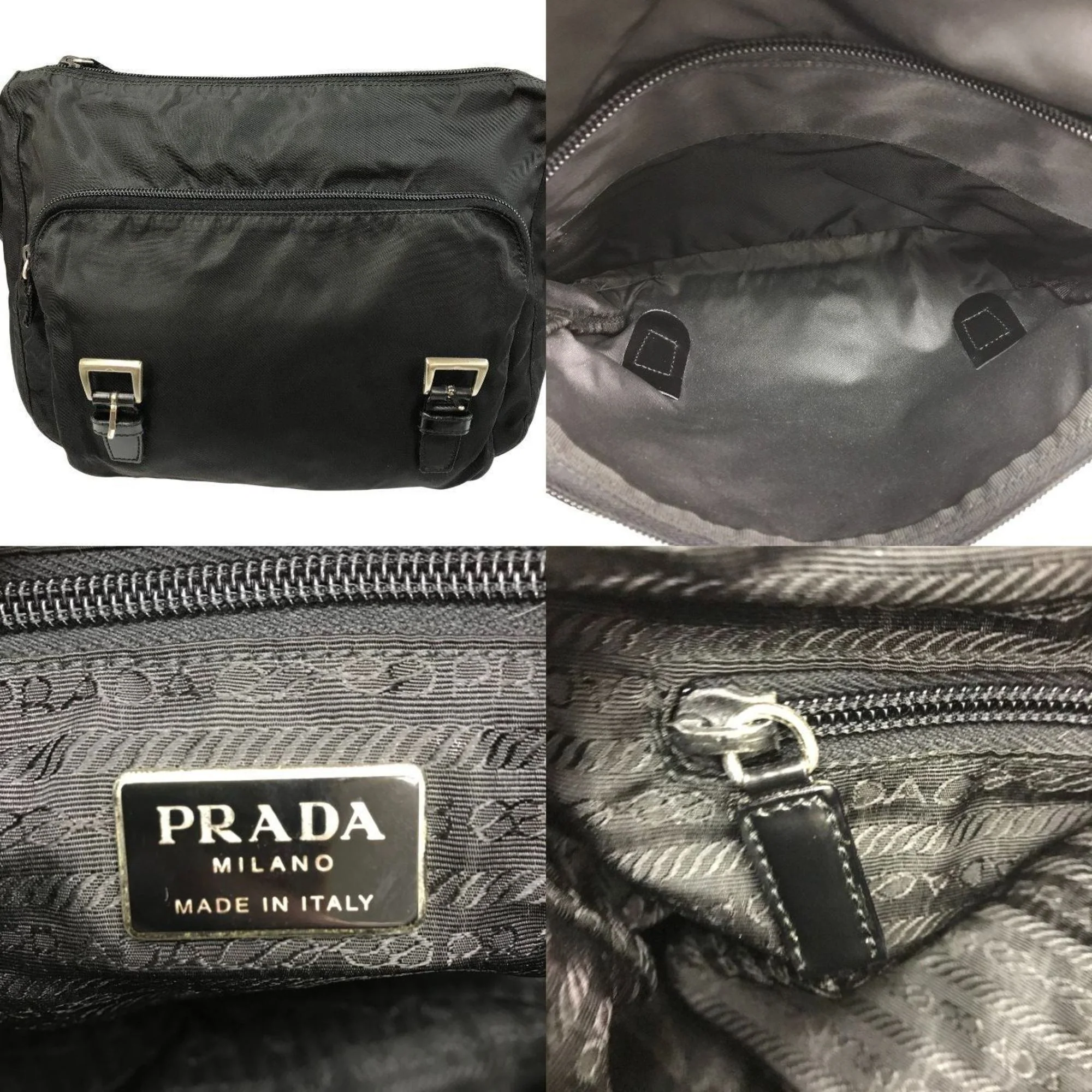 Zip Buckle Messenger Bag Tessuto Medium - Image 9