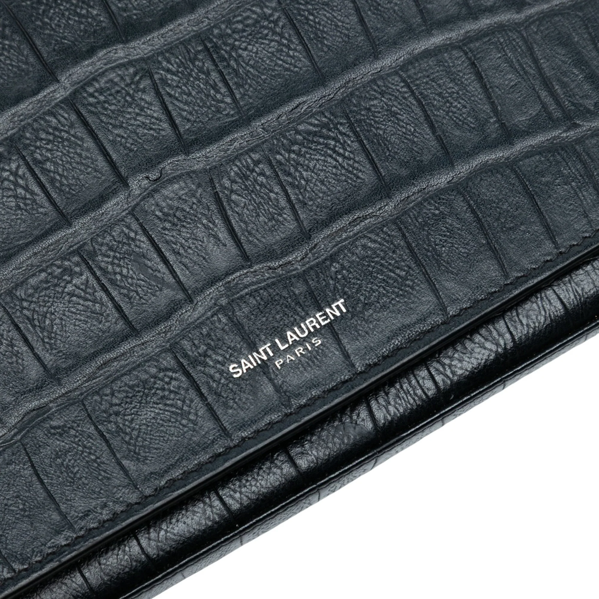 Paris Chain Wallet Crocodile Embossed Leather - Image 5