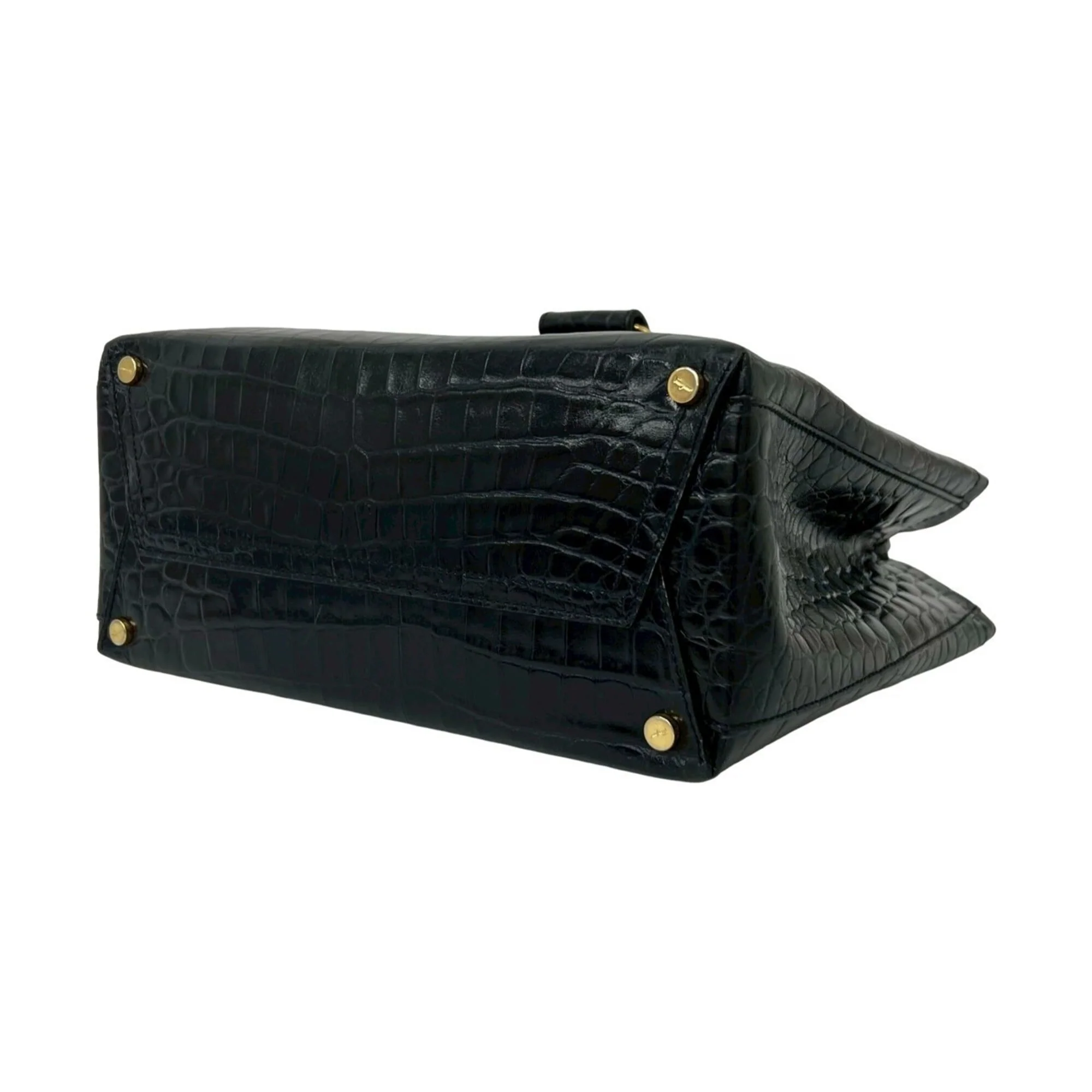 Convertible Vara Bow Tote Crocodile Embossed Leather Small - Image 8