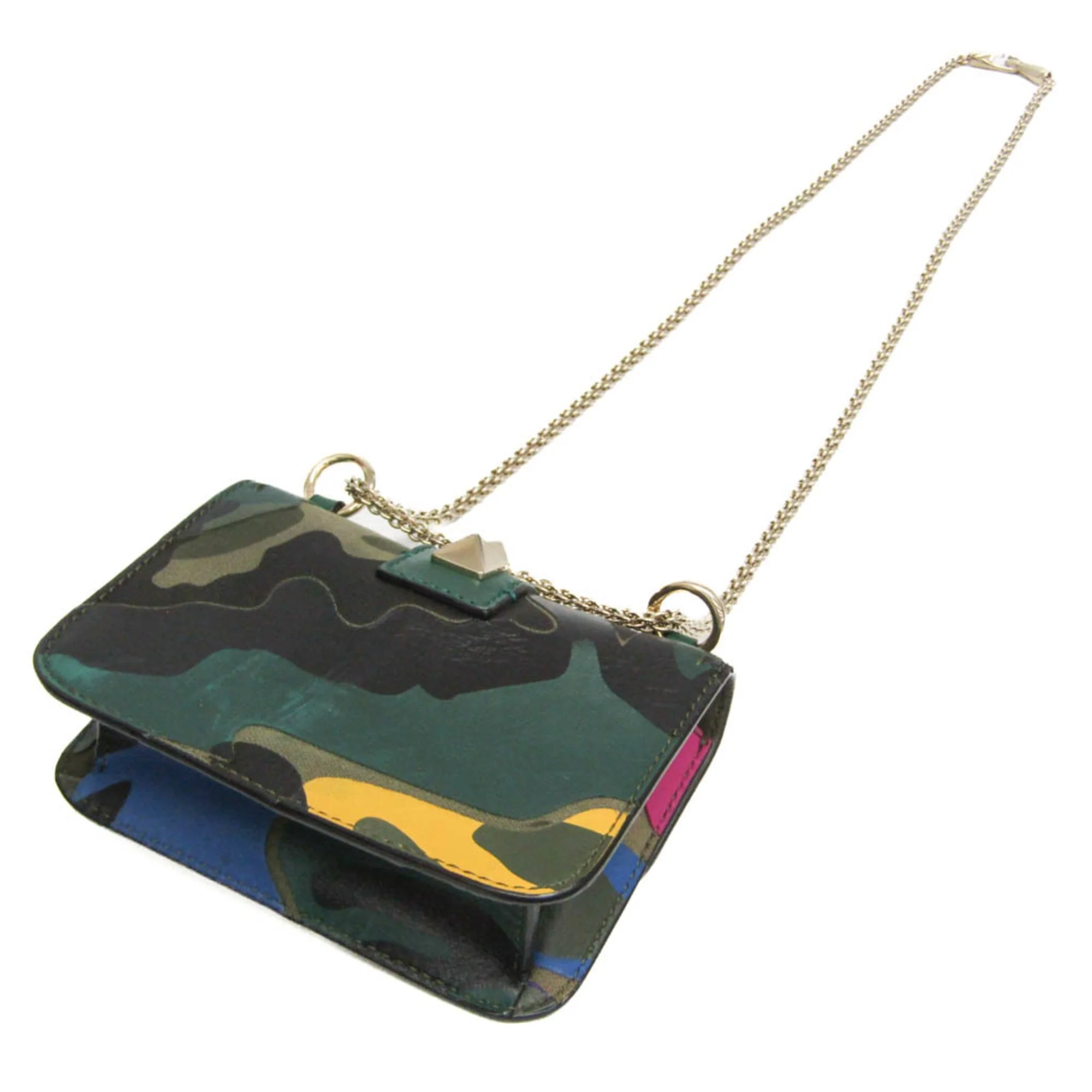Glam Lock Shoulder Bag Camo Leather and Canvas Mini - Image 2