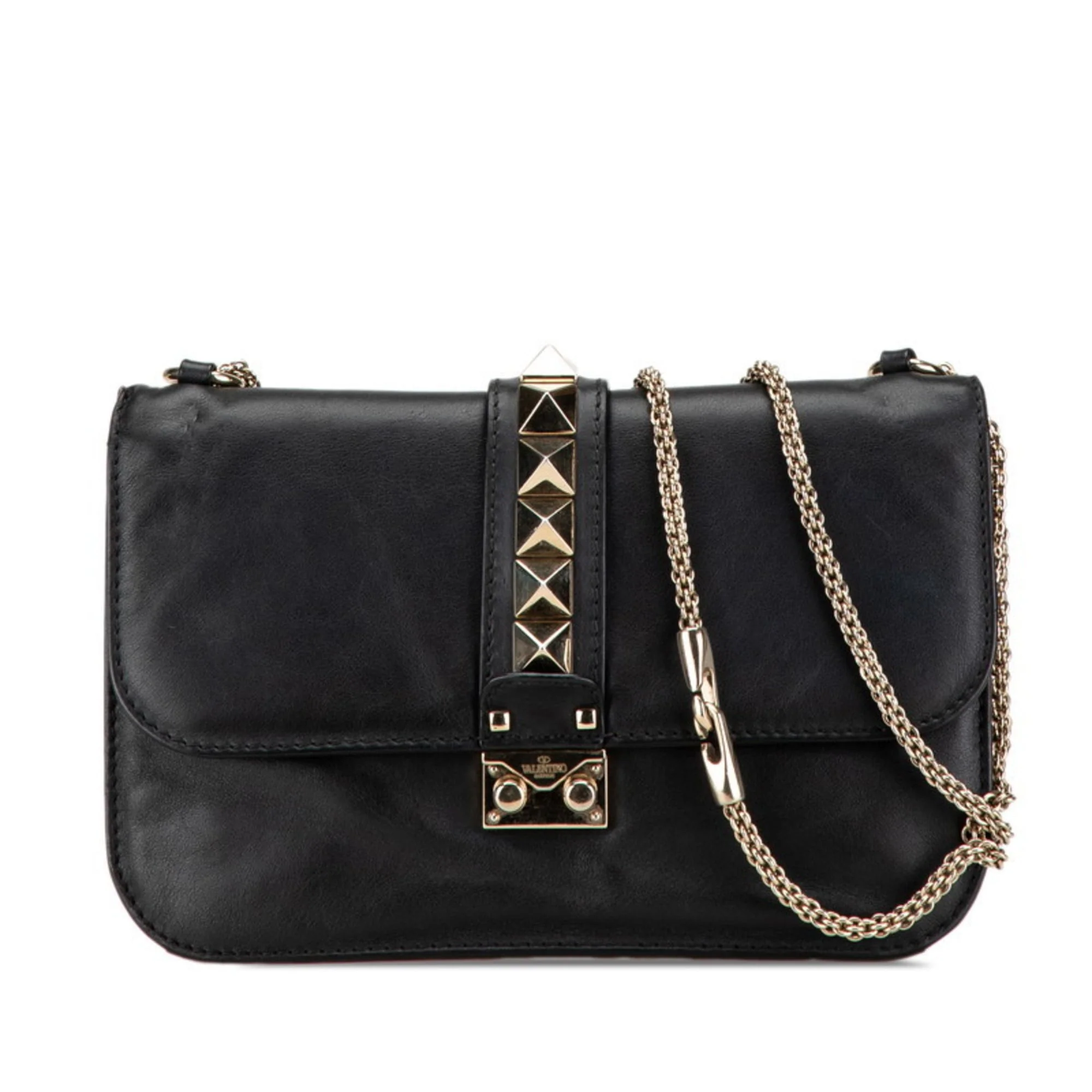 Glam Lock Shoulder Bag Leather Medium
