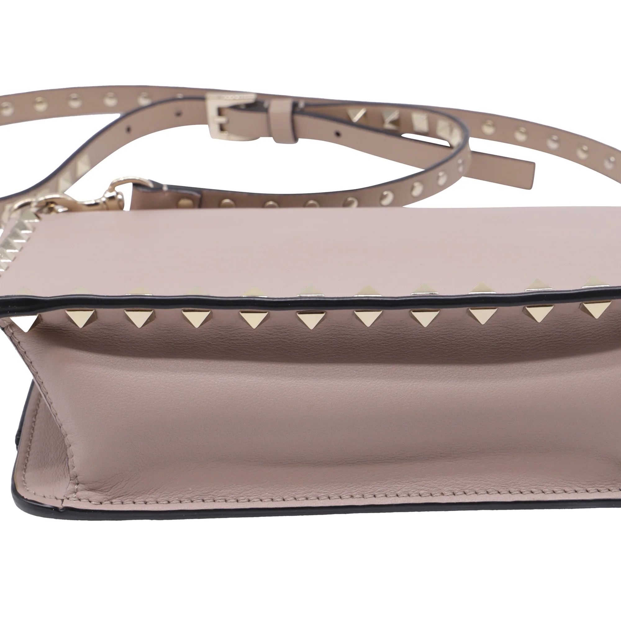 Rockstud Front Handle Flap Bag Leather Small - Image 8