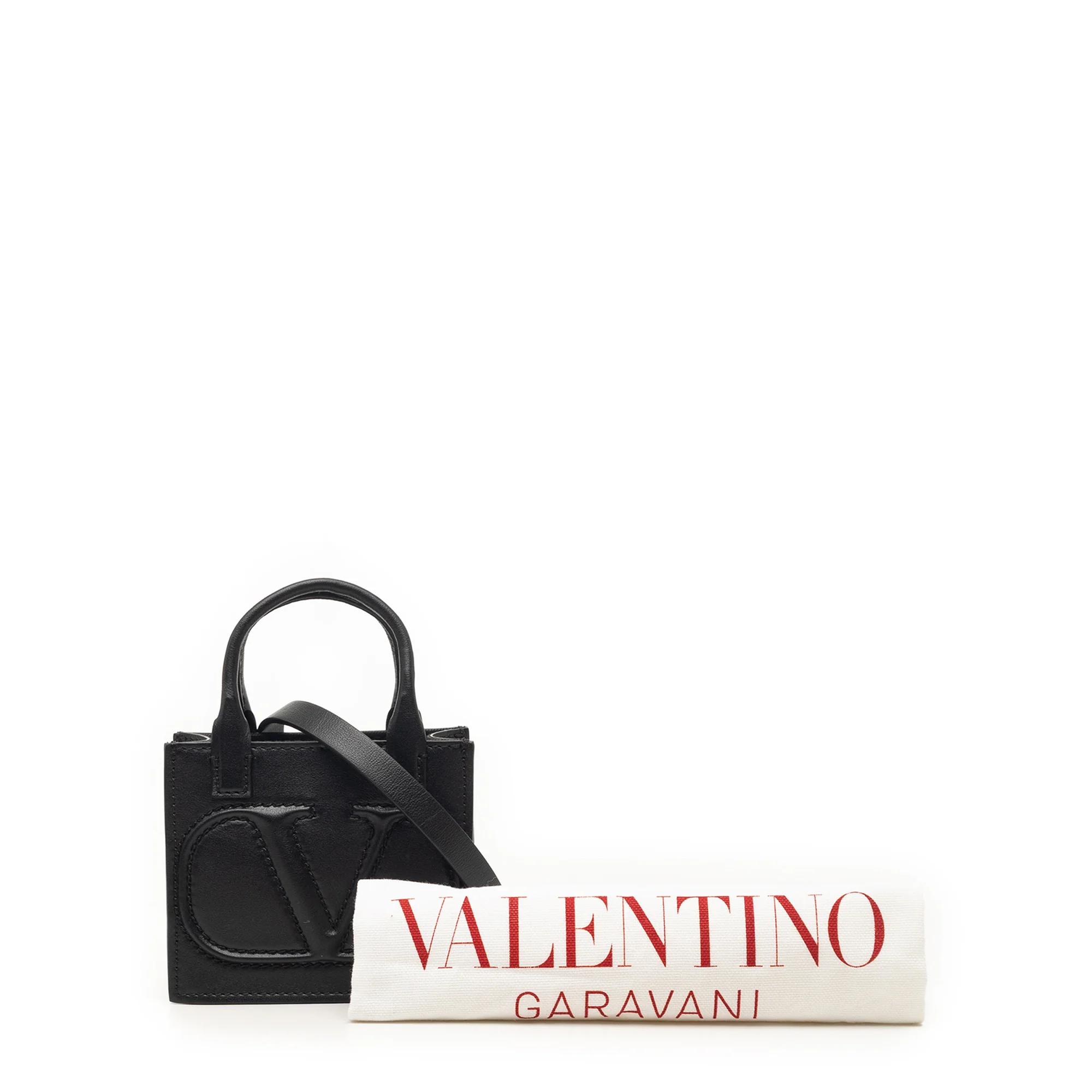 VLogo Signature Pouch Tote Leather Mini - Image 7